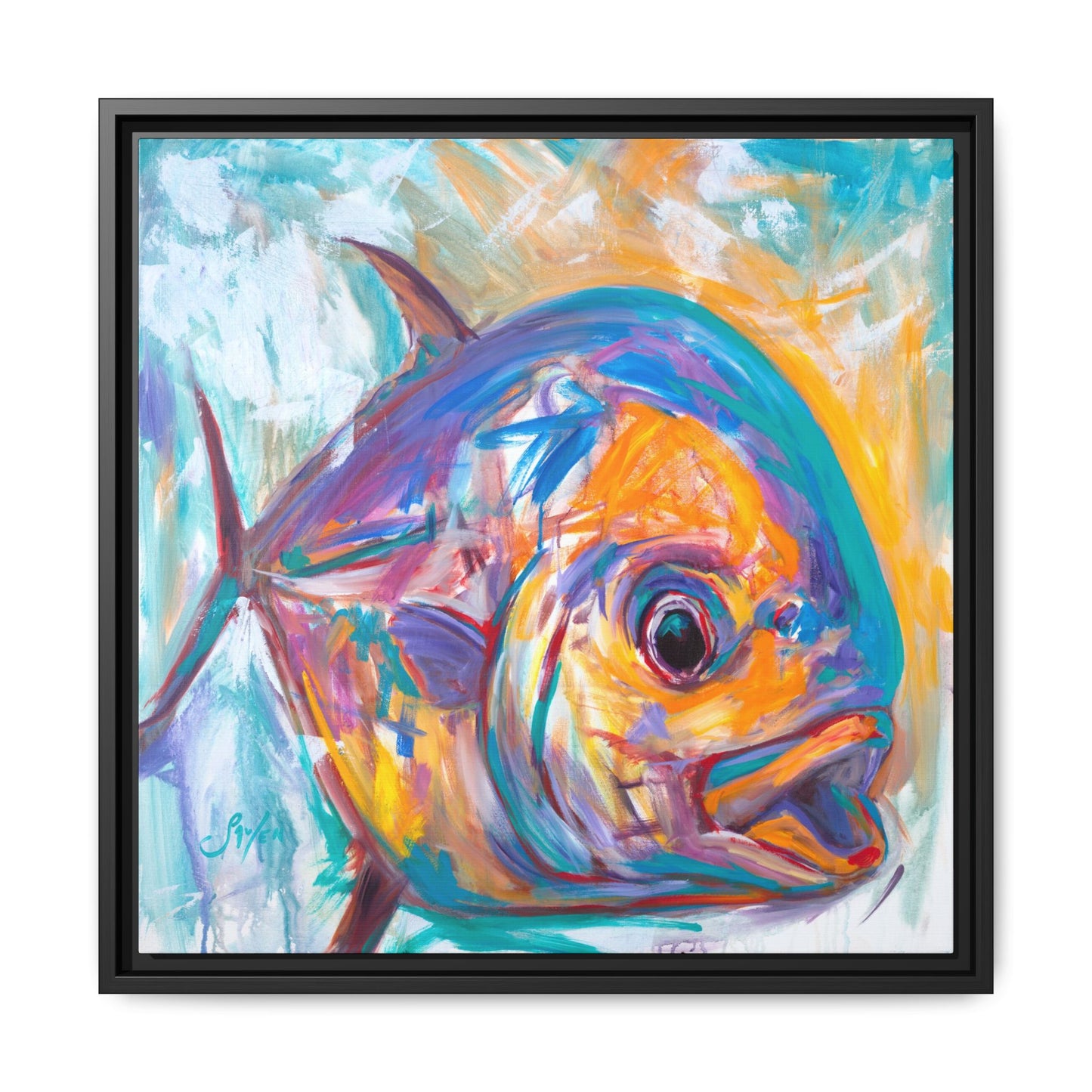 "Expressionist Permit" Framed Art Print - Love My Oceans Canvas