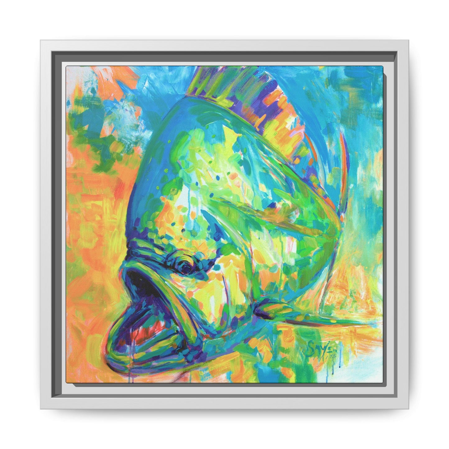 Expressionist Mahi Framed Canvas Print - Love My Oceans Canvas