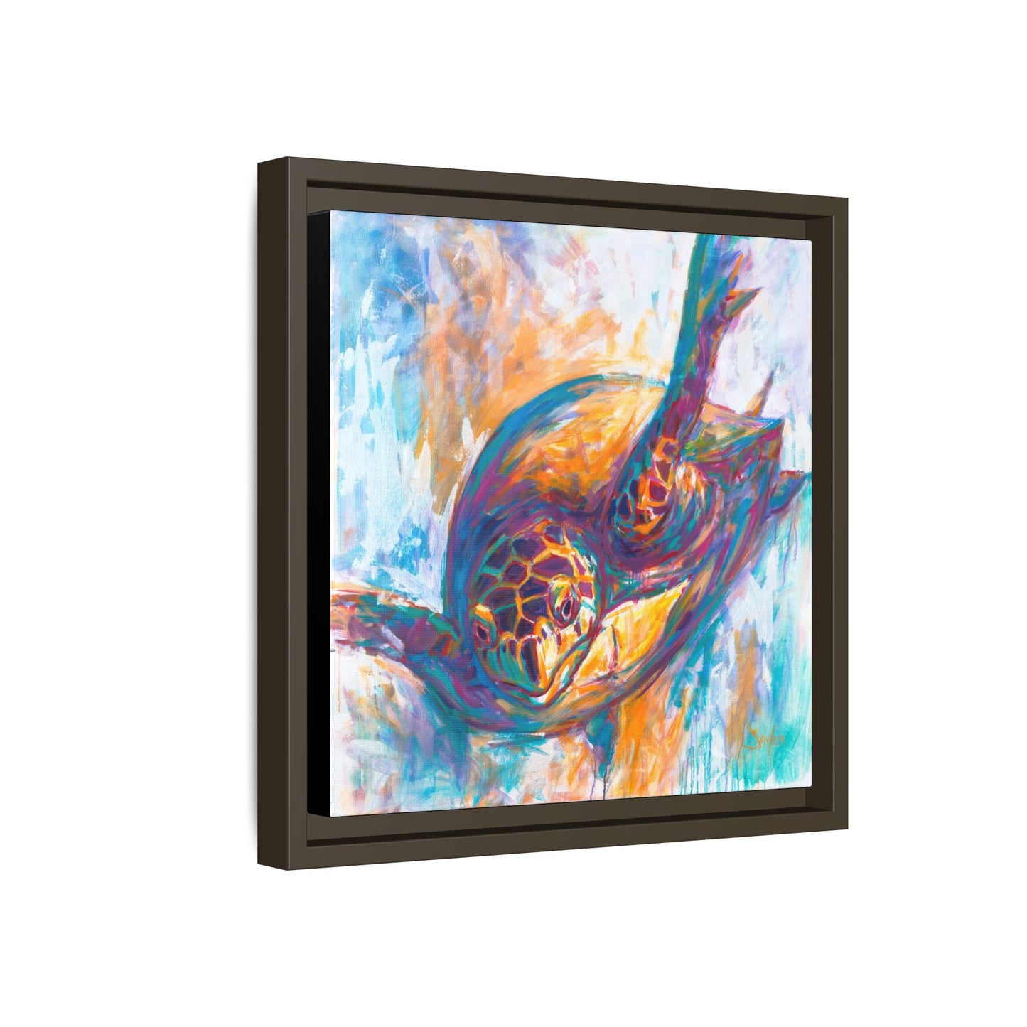 "Expressionist Hawksbill" Sea Turtle Art Print - Love My Oceans Canvas