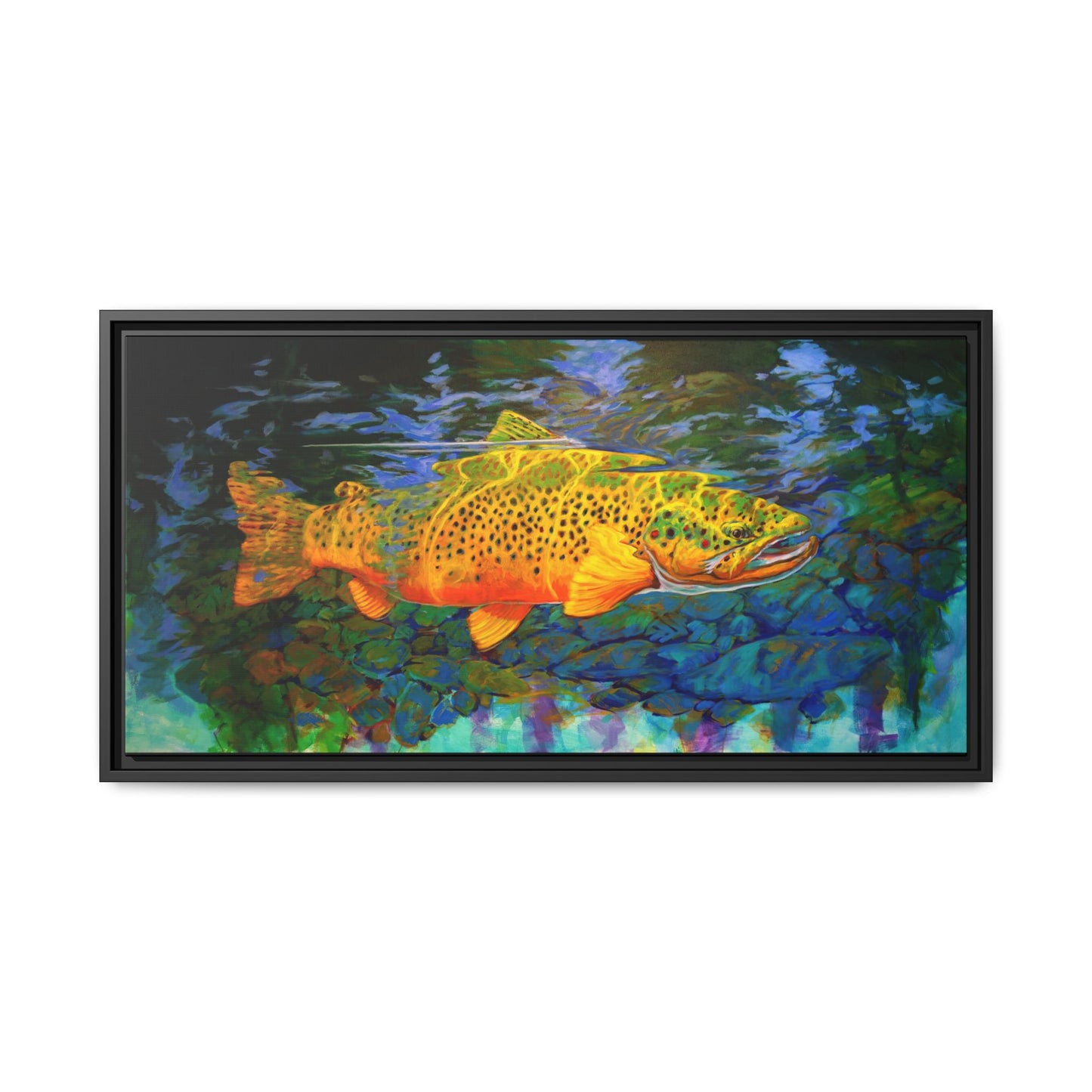 Looking Glass - Brown Trout - Flyfishing art - Love My Oceans Canvas
