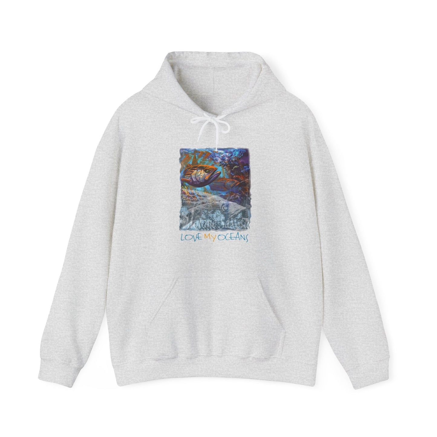 Striper - Hooded Sweatshirt - Fishing Shirt - Striped Bass - Rockfish - Love My Oceans Hoodie