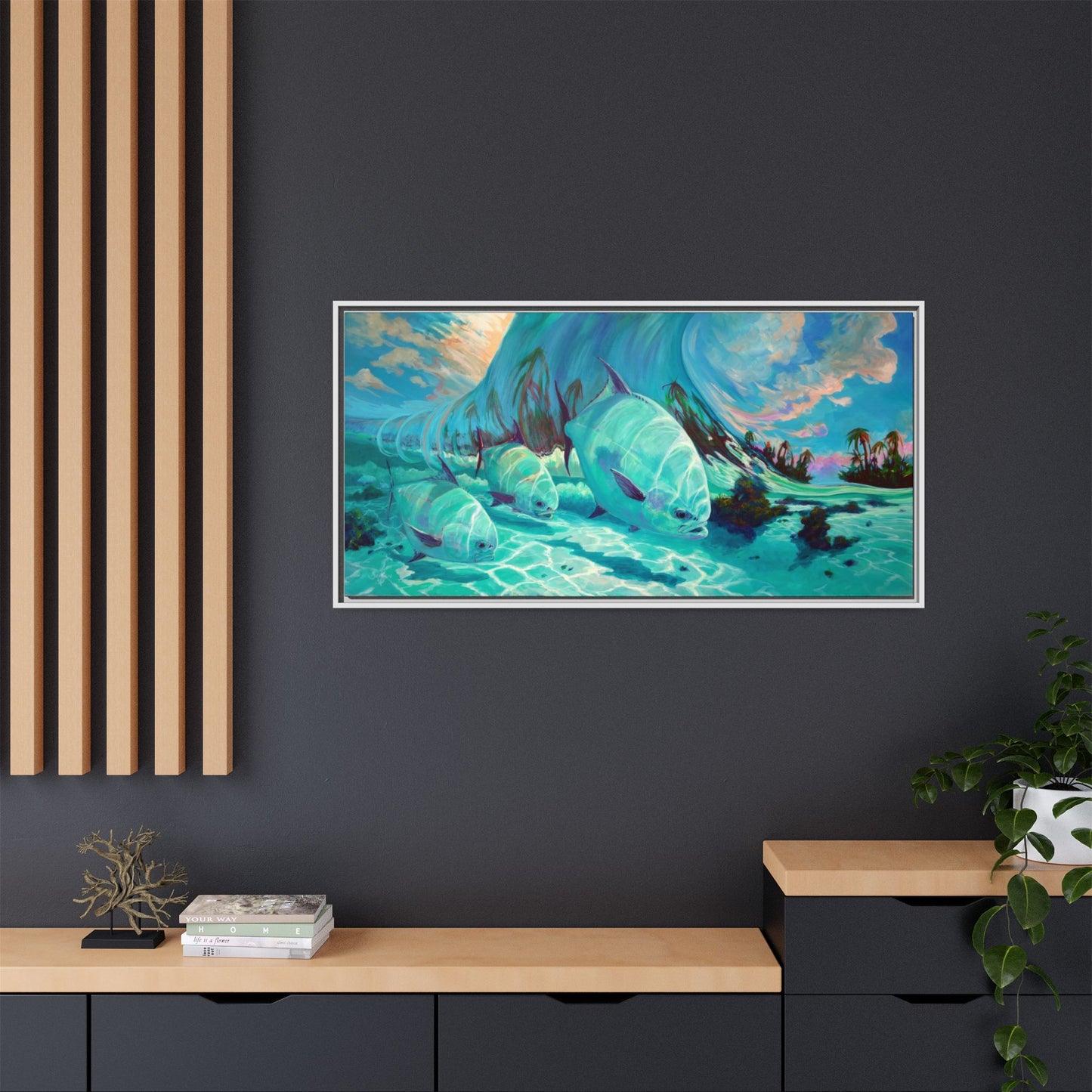 Under The Waves - Permit Framed Canvas Art - Love My Oceans Canvas