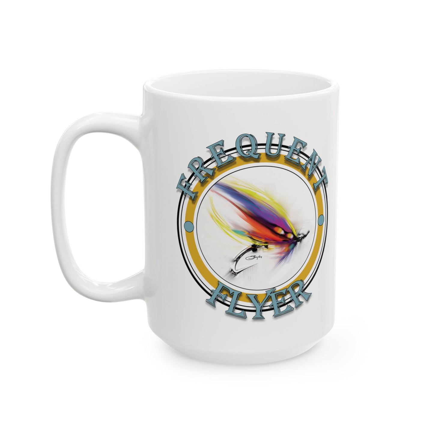 Frequent Flyer Fly Fishing Coffee Mug | fly fishing art Mug | Flats fishing art | coastal art Mug - Love My Oceans Mug