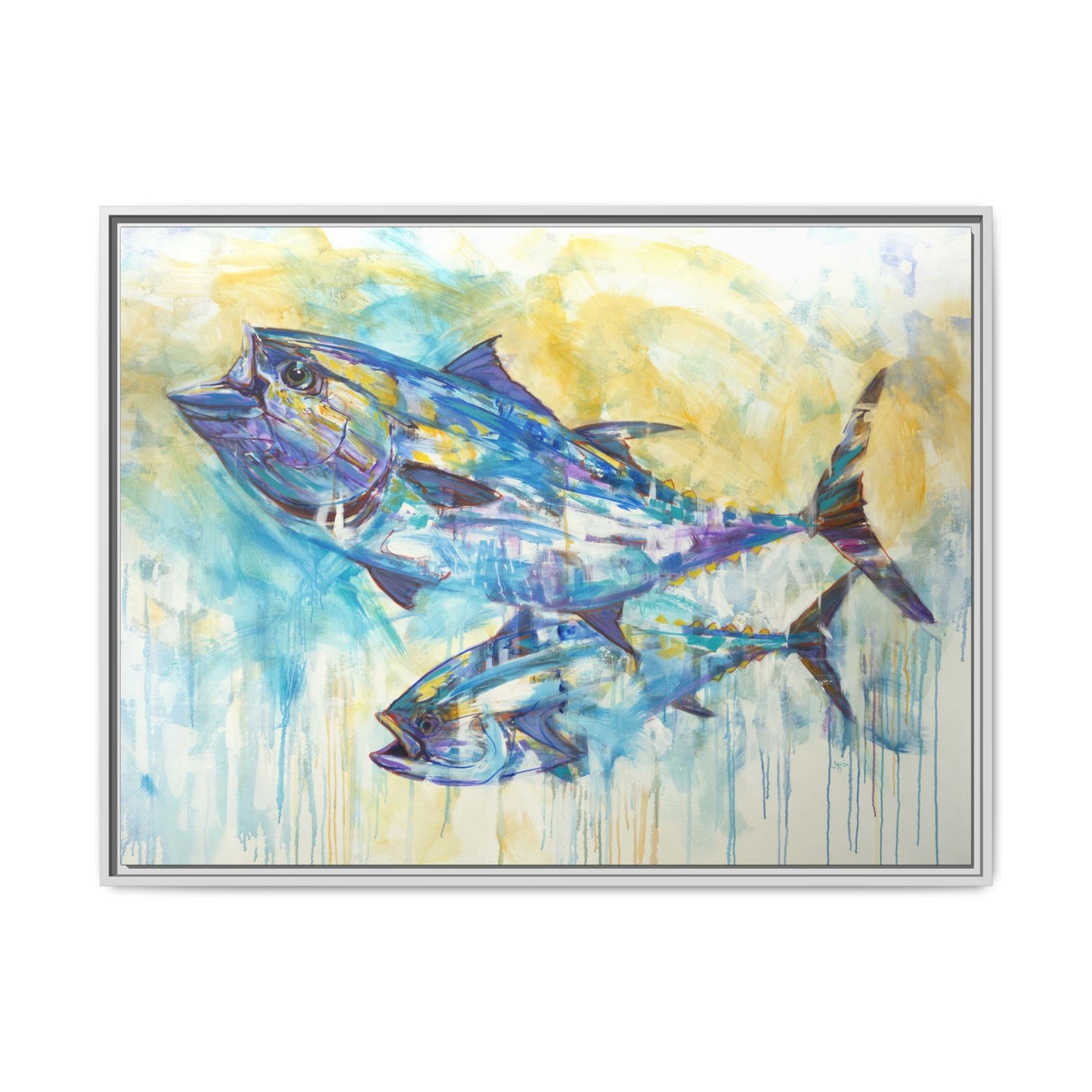 Audentes Fortuna Juvat — Expressionist Bluefin Tuna Framed Art Print by Mike Savlen