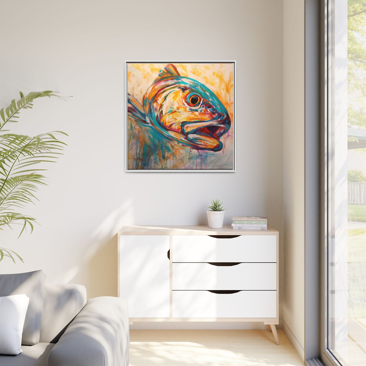 Expressionist Redfish — Contemporary Red Drum Wall Art by Mike Savlen