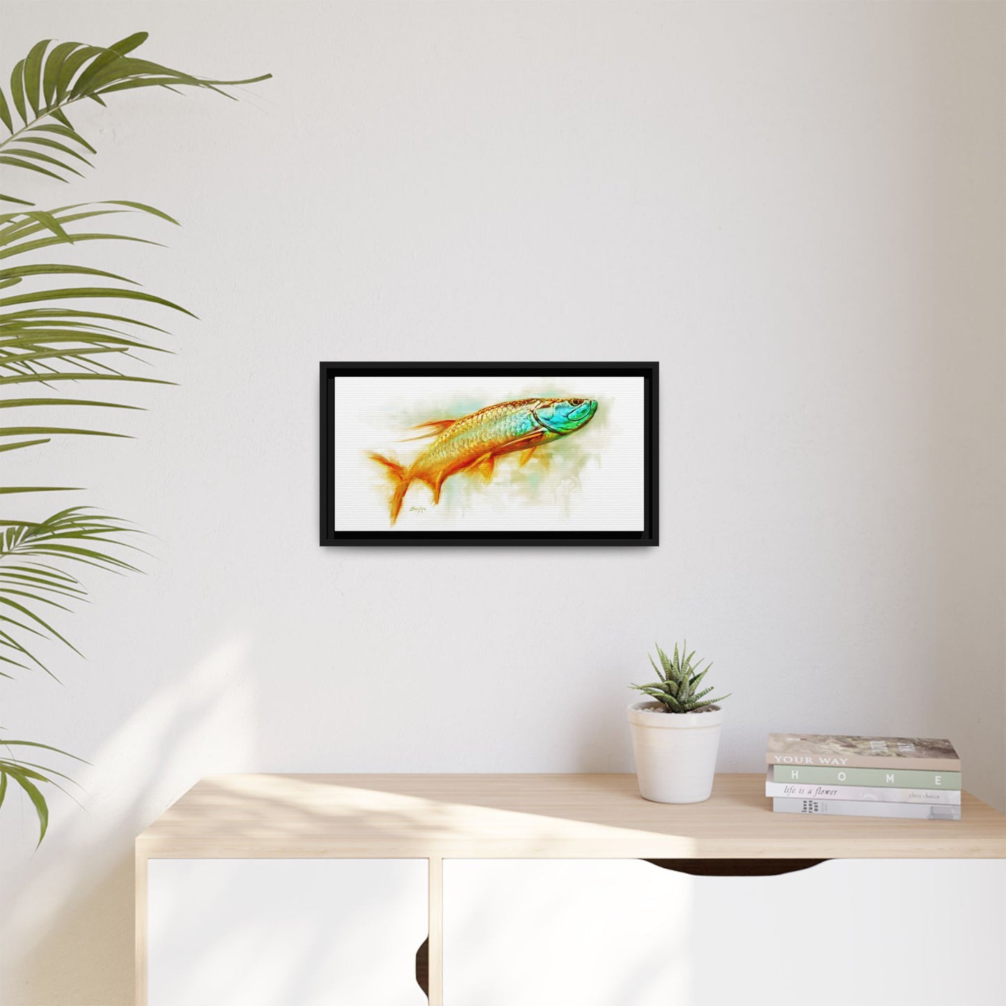 Hunting Tarpon Framed Canvas Art - Love My Oceans Canvas