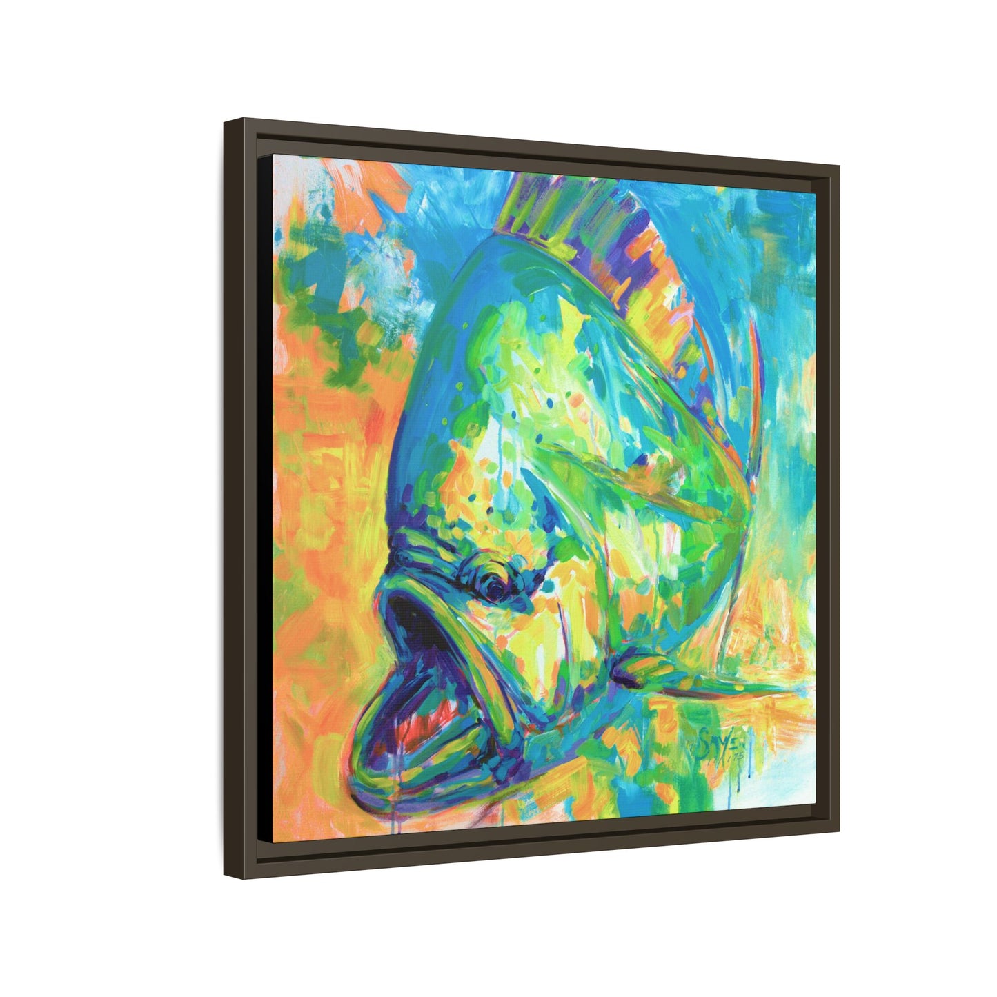 Expressionist Mahi Framed Canvas Print - Love My Oceans Canvas