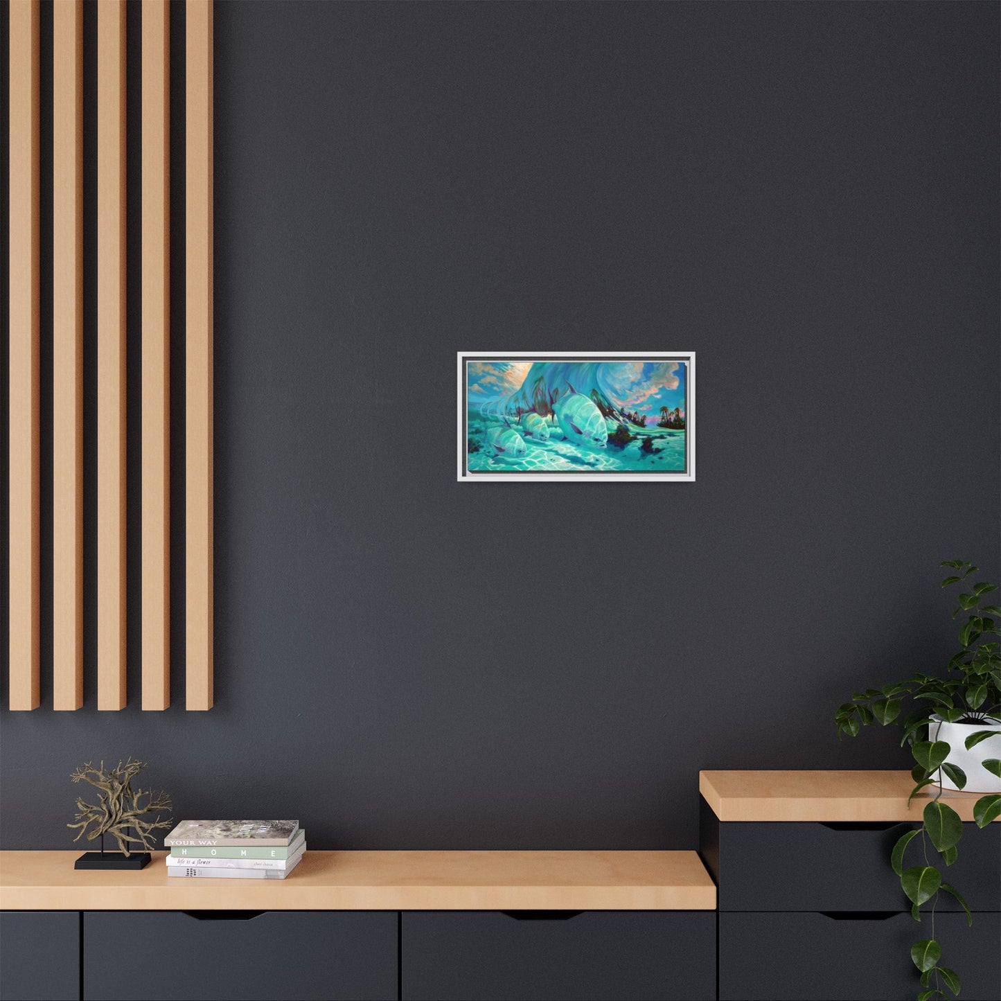Under The Waves - Permit Framed Canvas Art - Love My Oceans Canvas