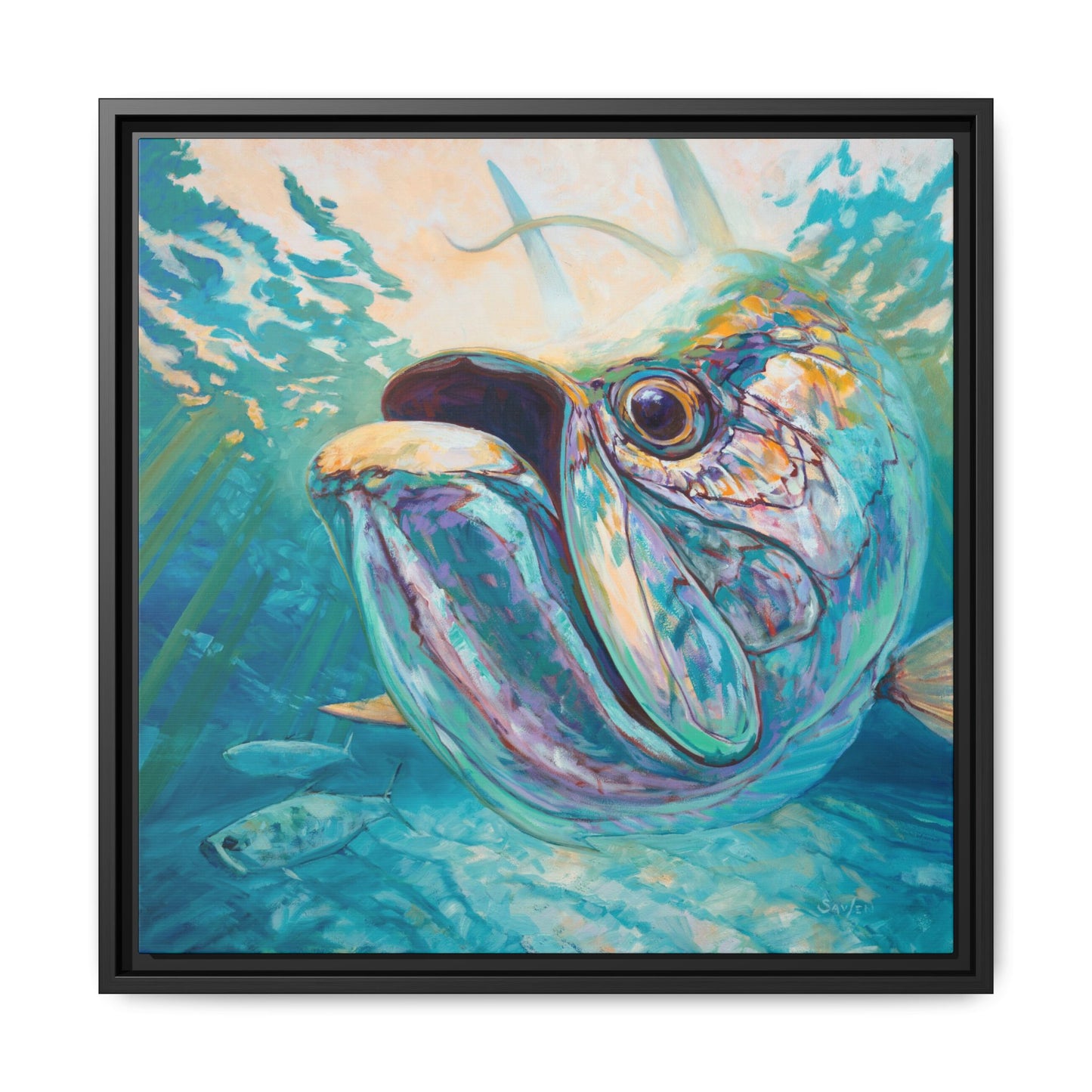"Silver and Sun" Tarpon Art Print - Love My Oceans Canvas