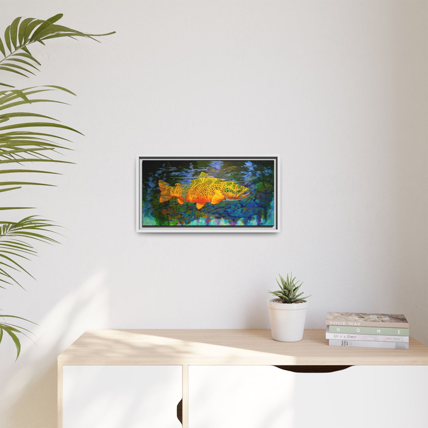 Looking Glass - Brown Trout - Flyfishing art - Love My Oceans Canvas