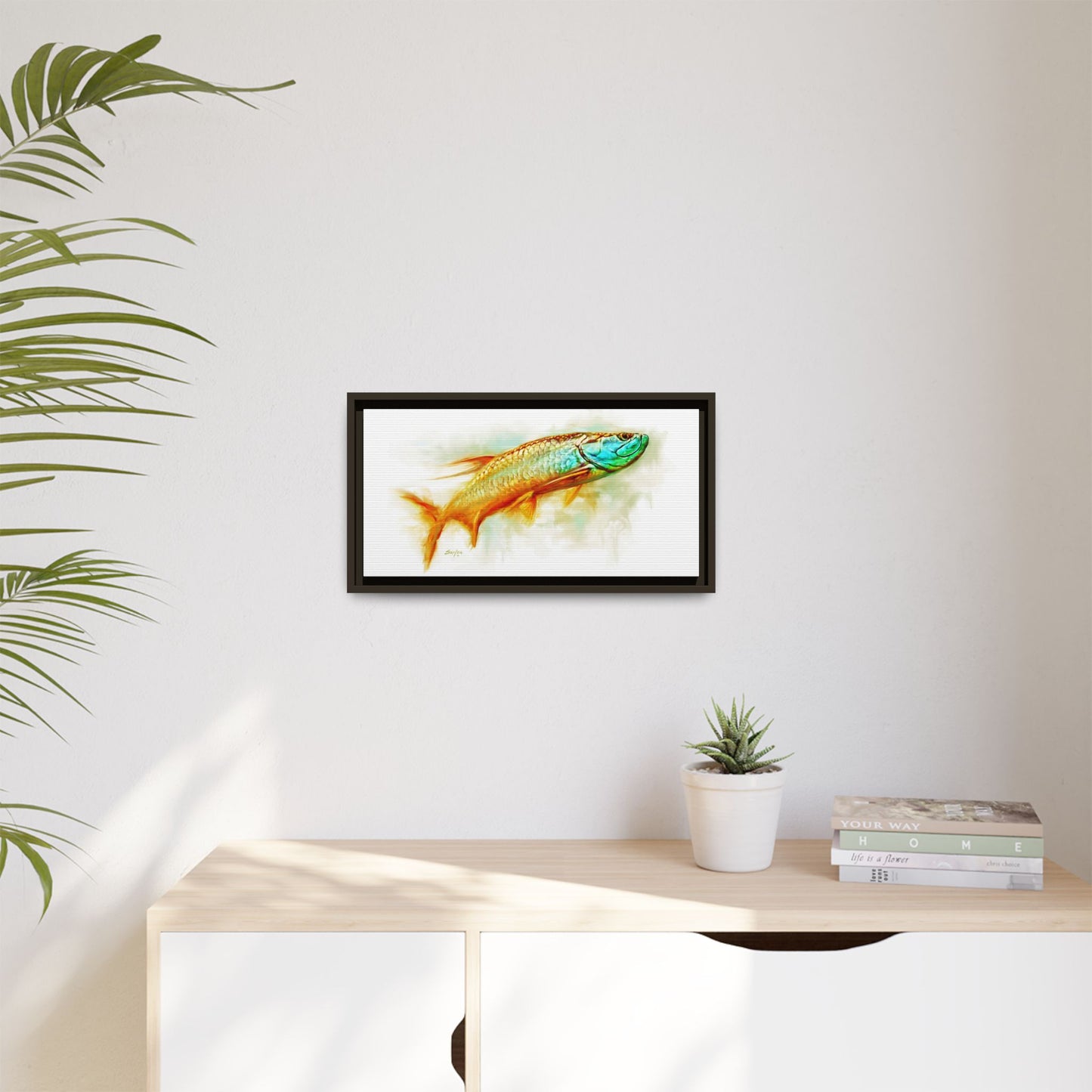 Hunting Tarpon Framed Canvas Art - Love My Oceans Canvas
