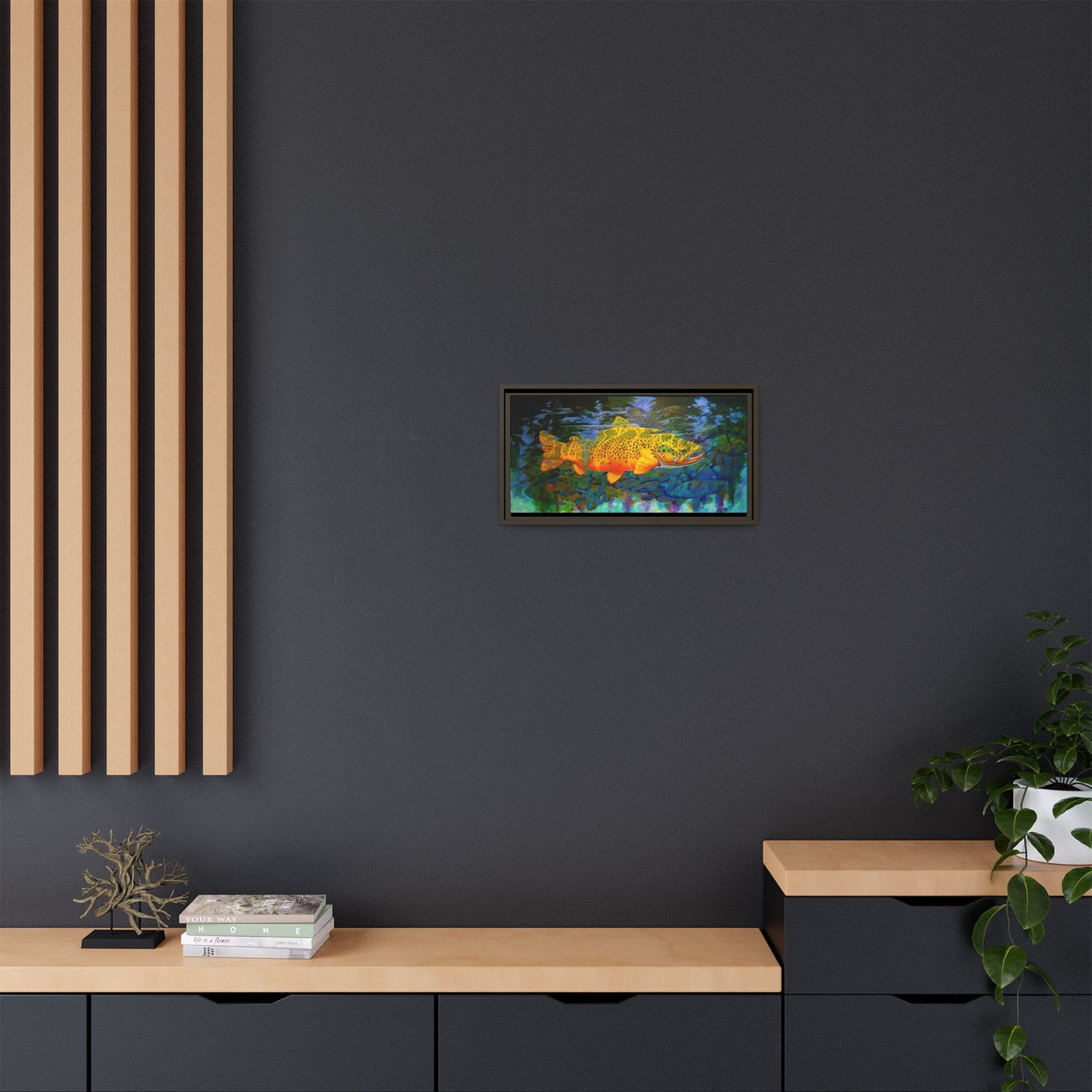 Looking Glass - Brown Trout - Flyfishing art - Love My Oceans Canvas