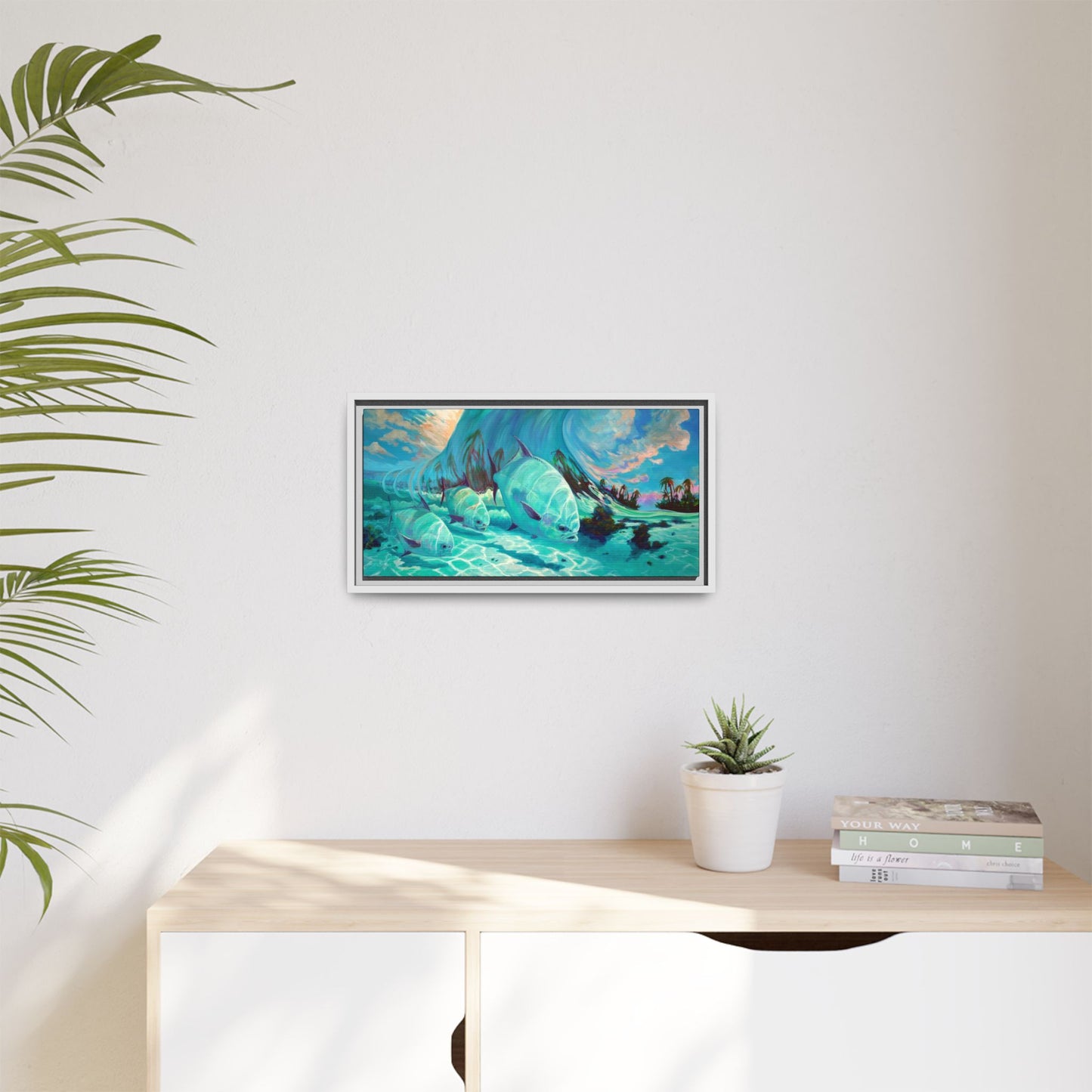Under The Waves - Permit Framed Canvas Art - Love My Oceans Canvas