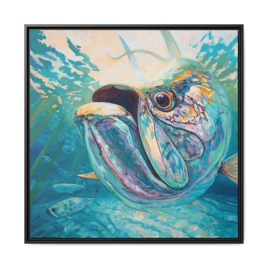 Silver & Sun — Tarpon Framed Canvas Print - Love My Oceans Canvas