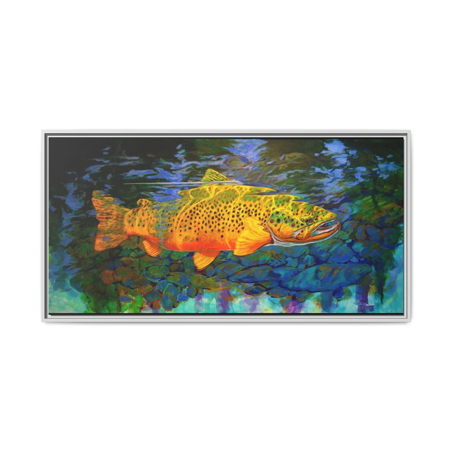 Looking Glass Brown Trout — Framed Canvas Print - Love My Oceans Canvas