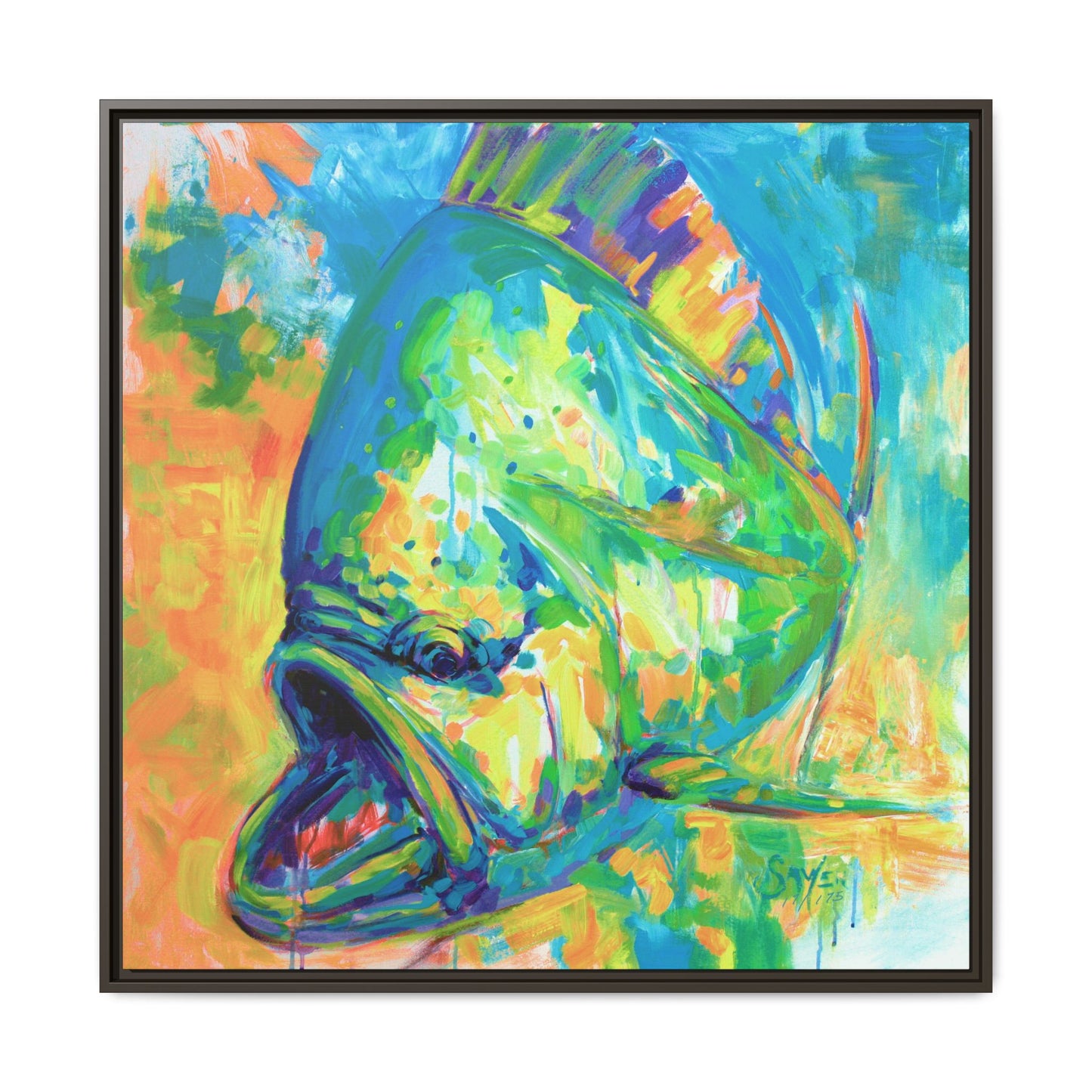 Expressionist Mahi Framed Canvas Print - Love My Oceans Canvas