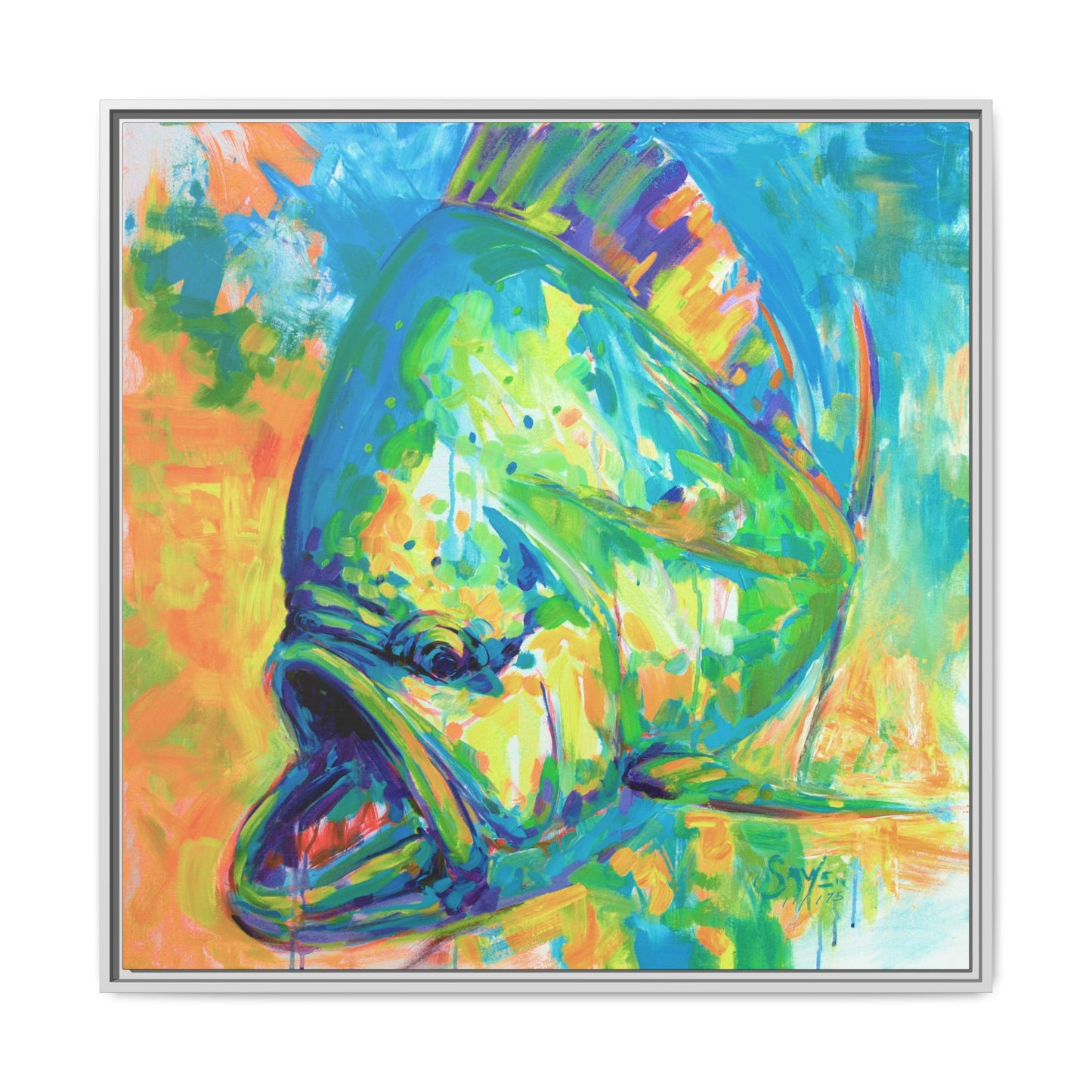 Mahi Expressionist — Framed Canvas Print - Love My Oceans Canvas