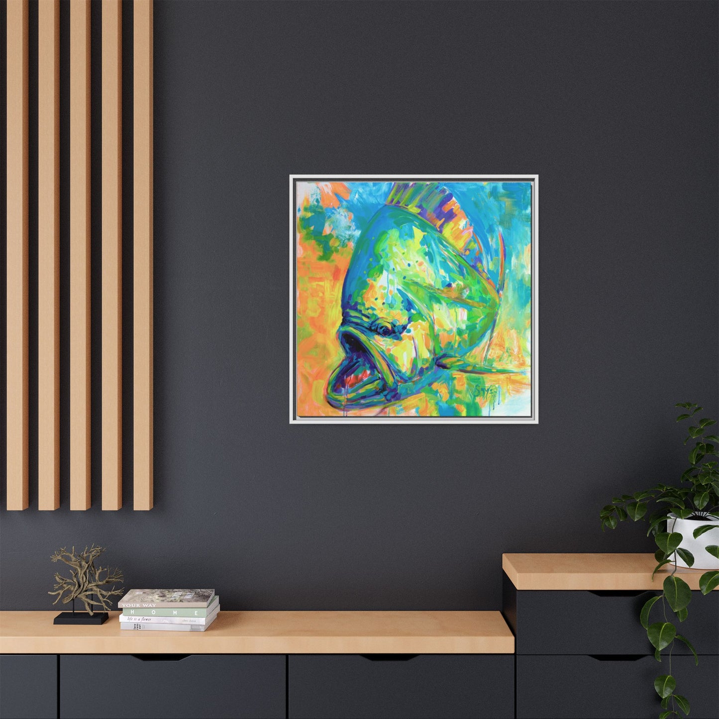 Expressionist Mahi Framed Canvas Print