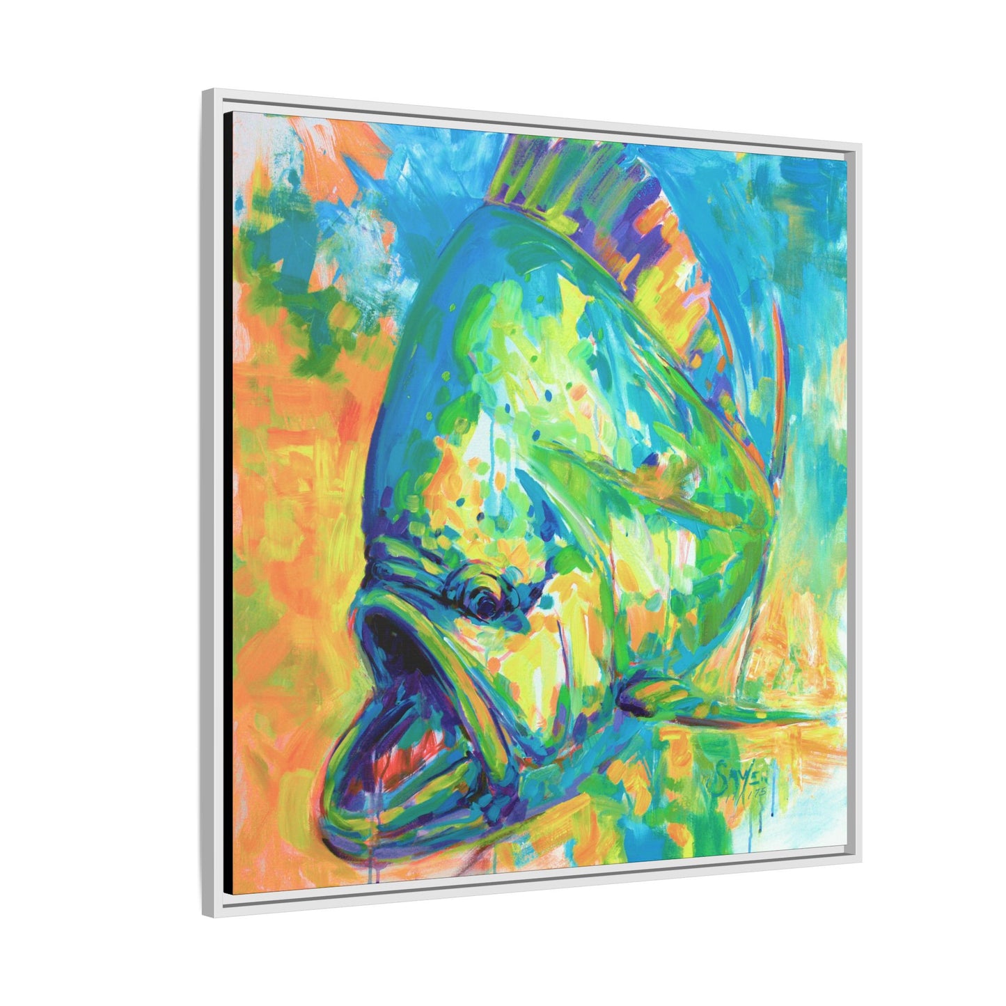 Expressionist Mahi Framed Canvas Print
