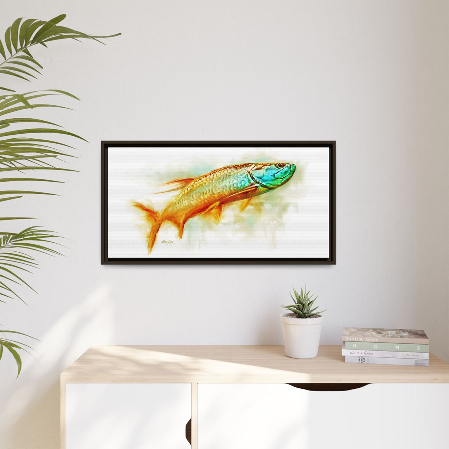 Hunting Tarpon Framed Canvas Art