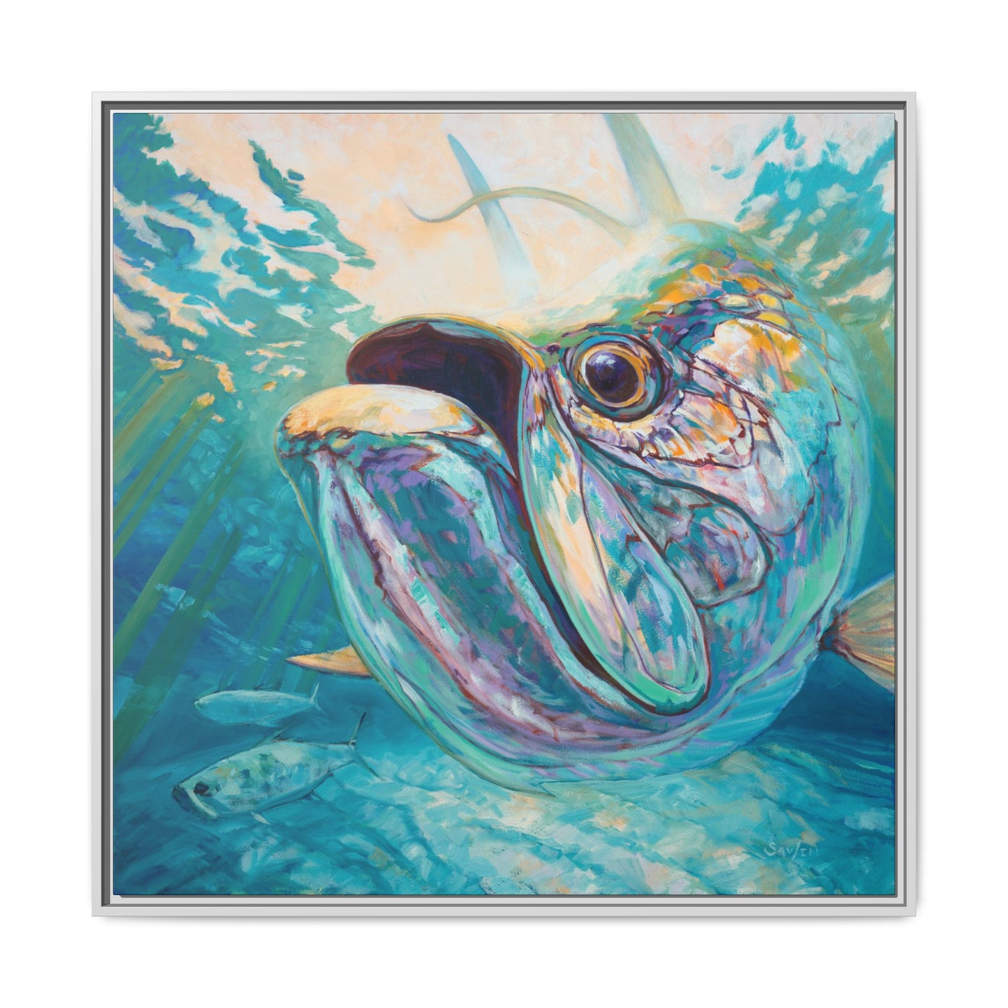 "Silver and Sun" Tarpon Art Print - Love My Oceans Canvas