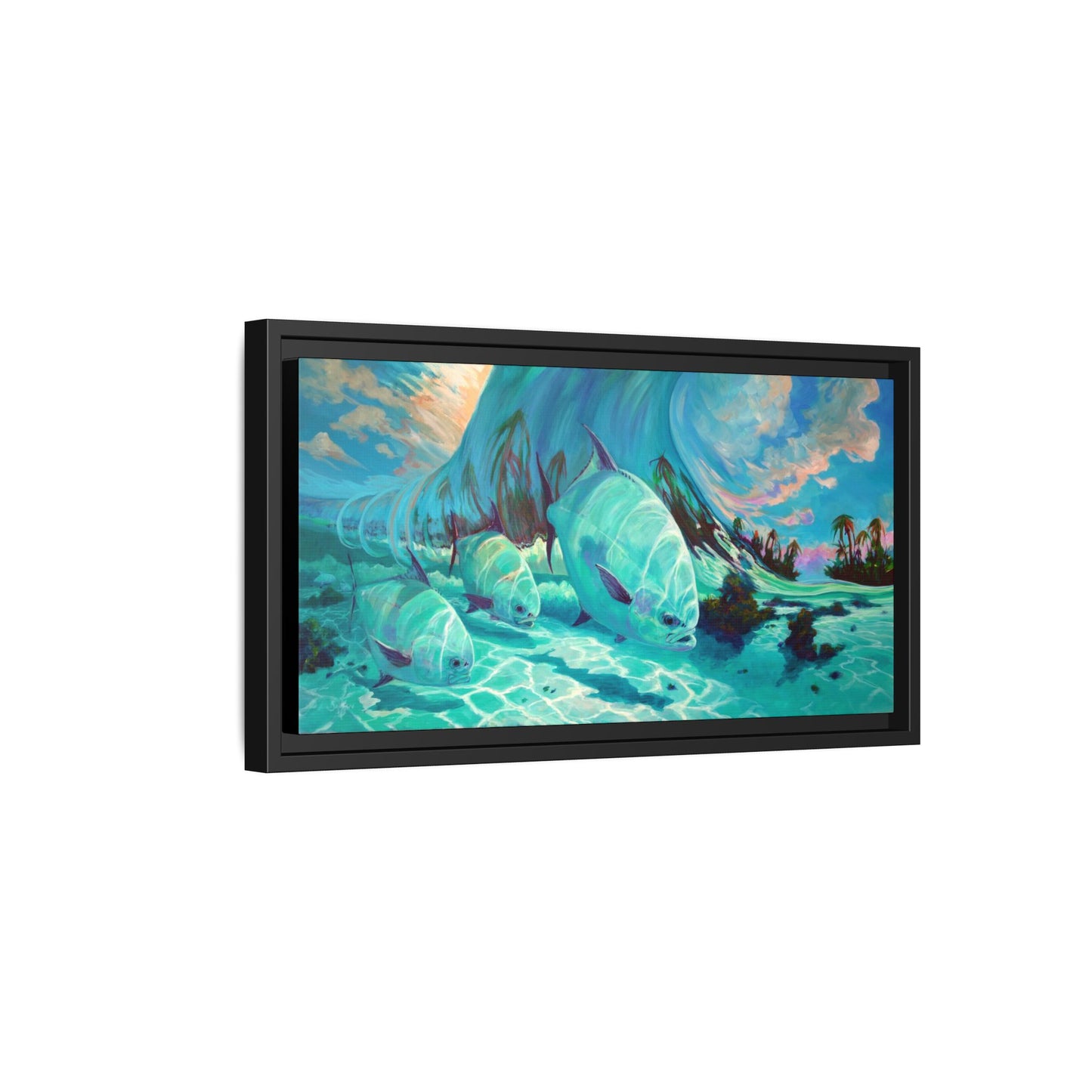 Under The Waves - Permit Framed Canvas Art - Love My Oceans Canvas