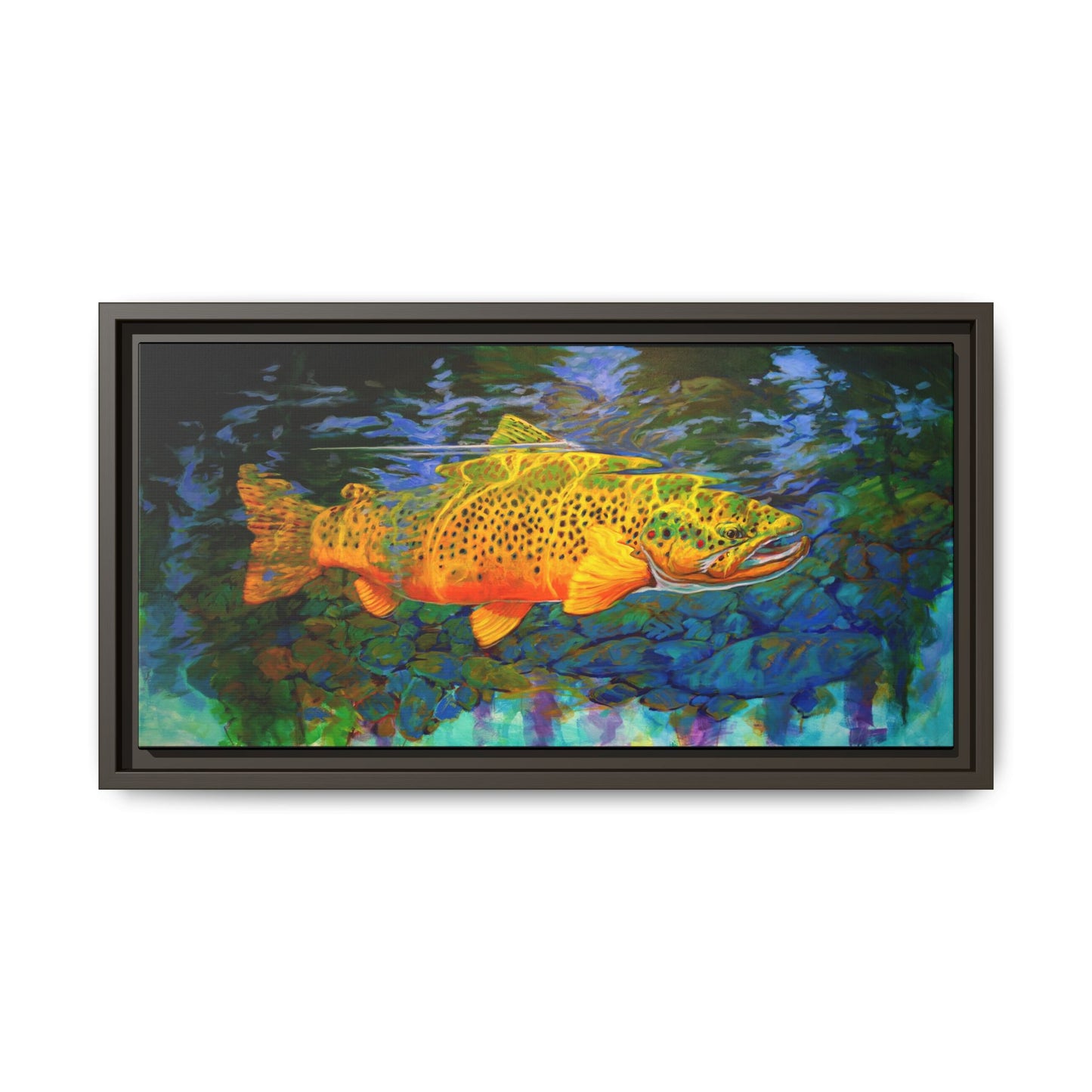 Looking Glass - Brown Trout - Flyfishing art - Love My Oceans Canvas