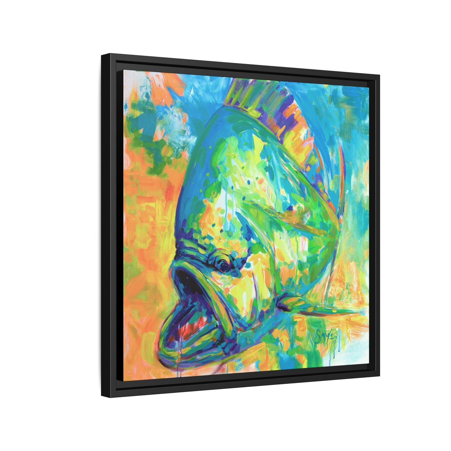 Expressionist Mahi Framed Canvas Print - Love My Oceans Canvas
