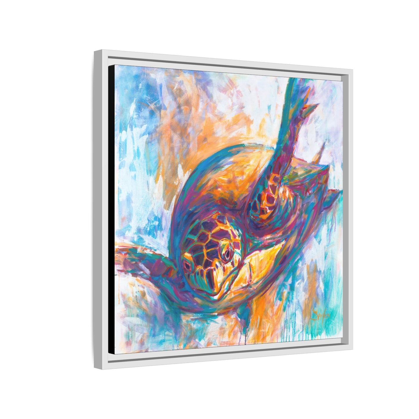 "Expressionist Hawksbill" Sea Turtle Art Print - Love My Oceans Canvas