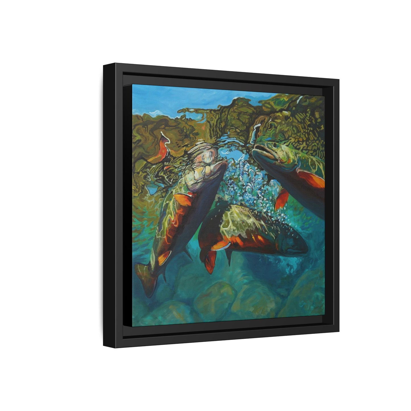 Brook Trout Melee - Love My Oceans Canvas
