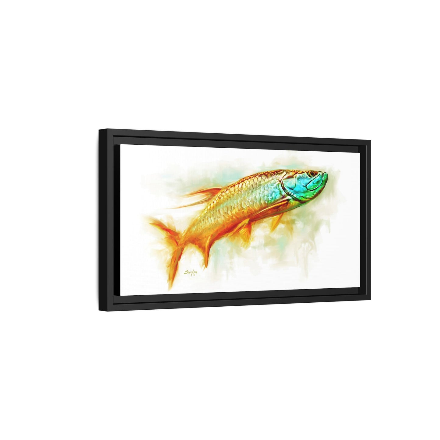 Hunting Tarpon Framed Canvas Art - Love My Oceans Canvas