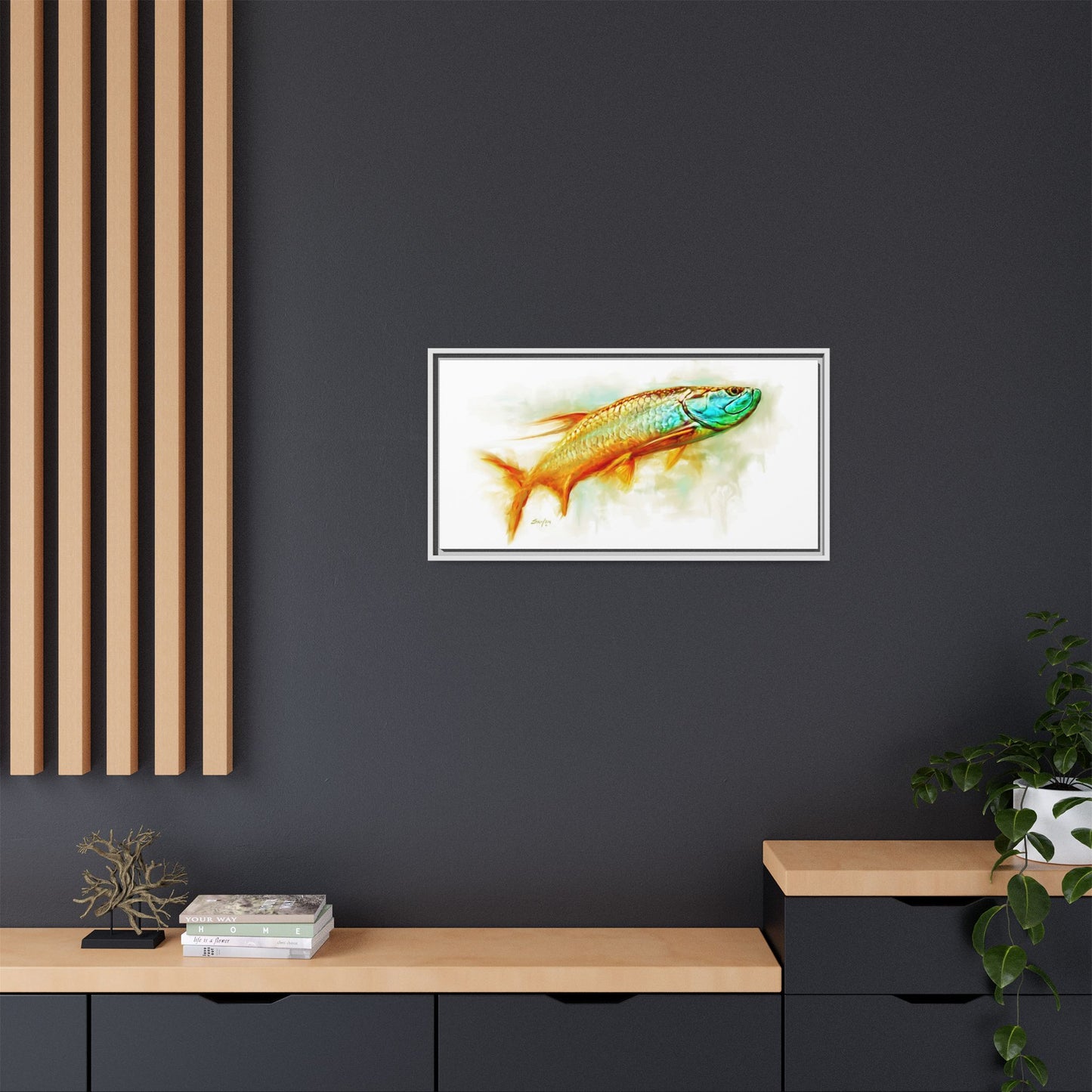 Hunting Tarpon Framed Canvas Art