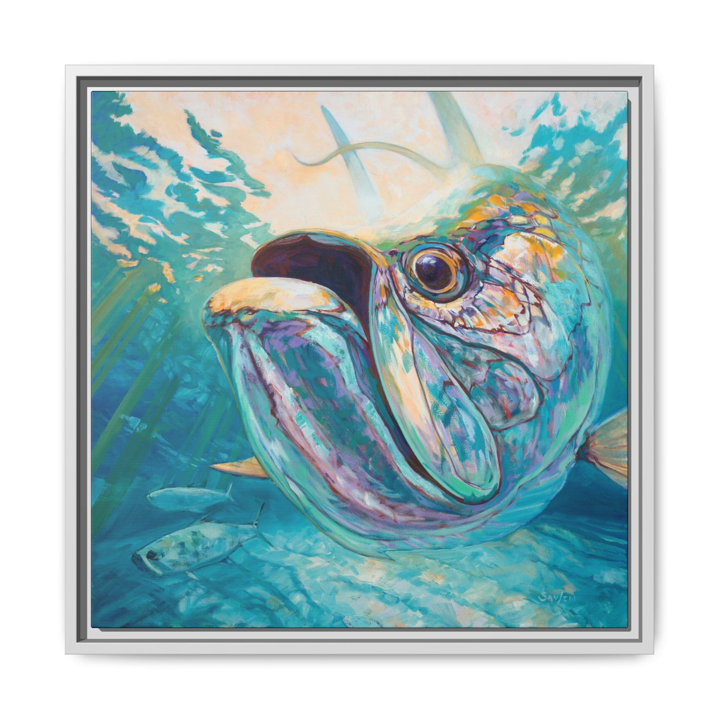 "Silver and Sun" Tarpon Art Print - Love My Oceans Canvas