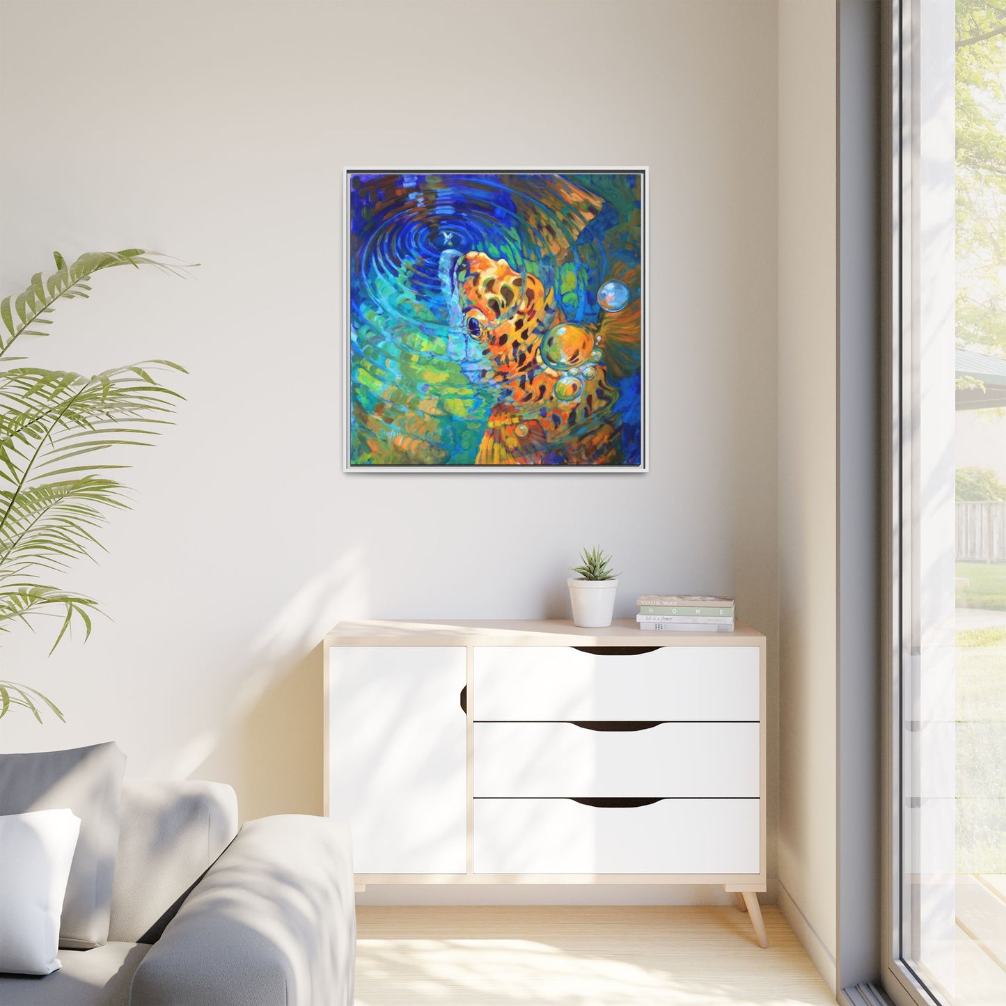 Trout Rise– Abstract Trout Framed Art Print by Mike Savlen