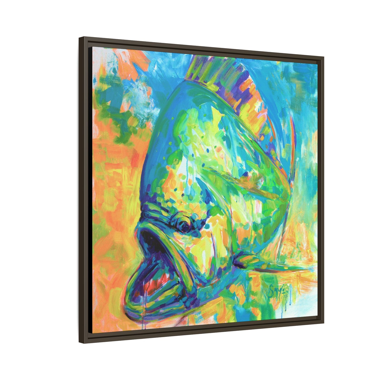 Expressionist Mahi Framed Canvas Print