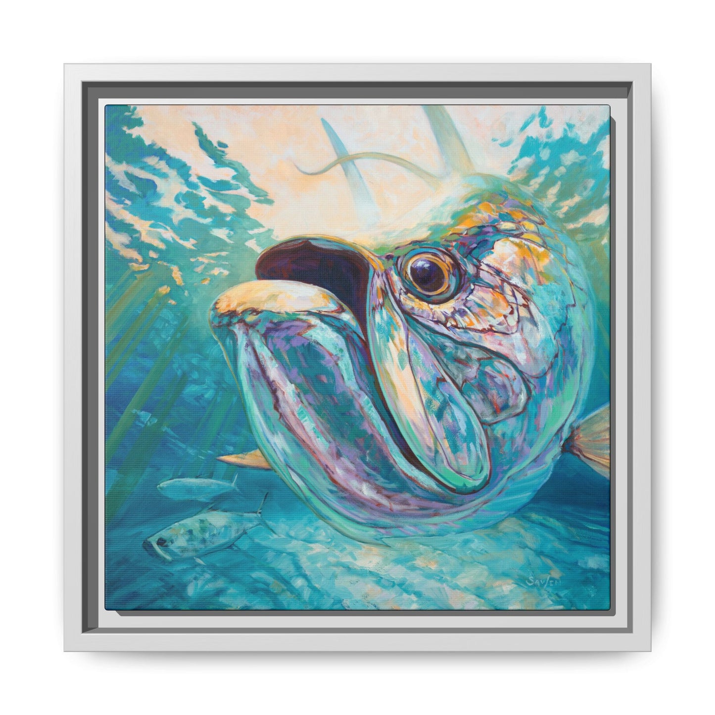 "Silver and Sun" Tarpon Art Print - Love My Oceans Canvas