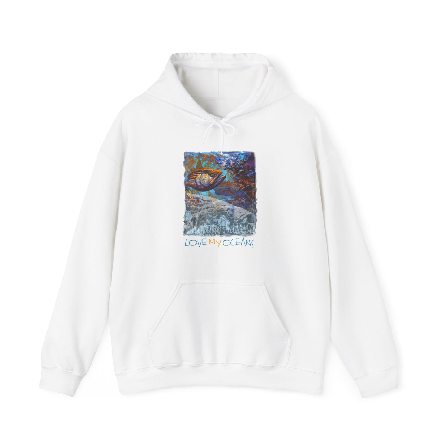 Striper - Hooded Sweatshirt - Fishing Shirt - Striped Bass - Rockfish - Love My Oceans Hoodie