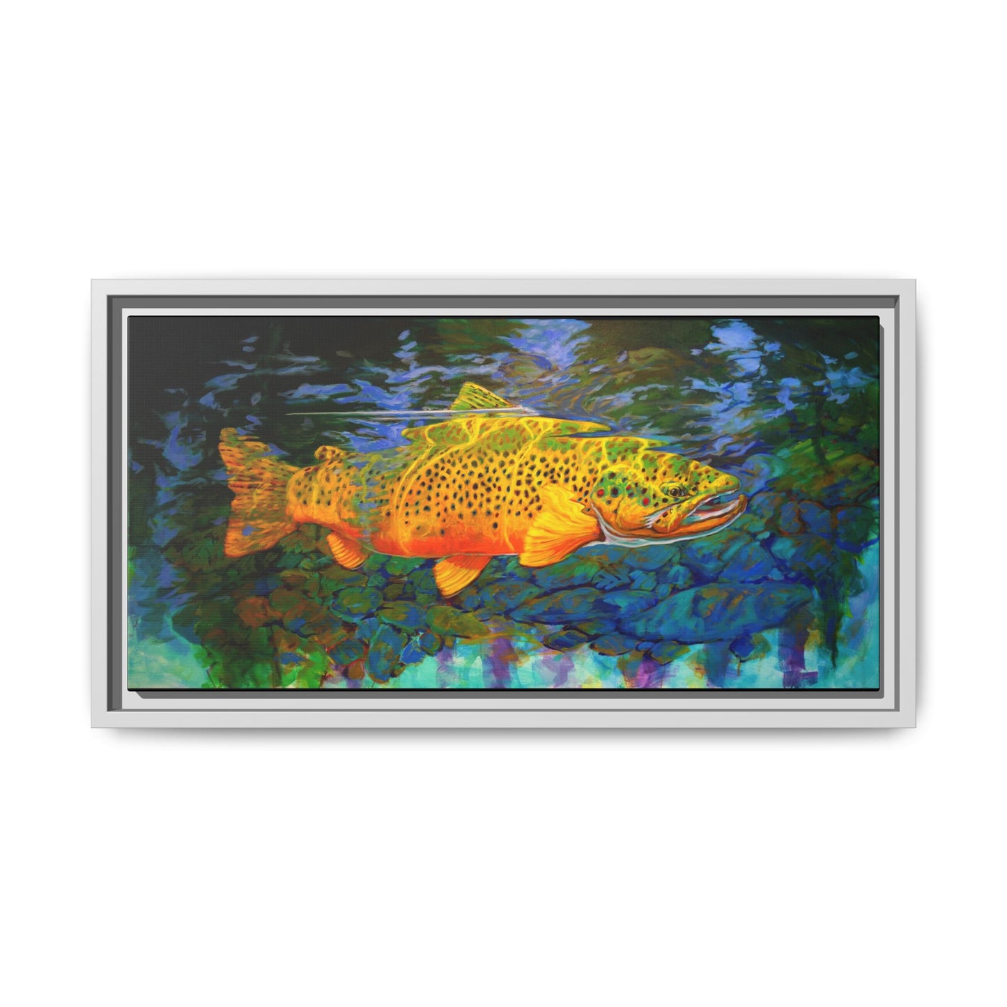 Looking Glass - Brown Trout - Flyfishing art - Love My Oceans Canvas
