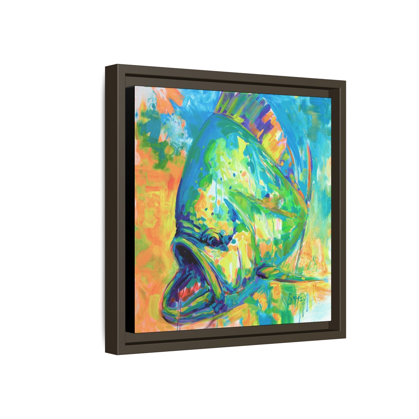 Expressionist Mahi Framed Canvas Print - Love My Oceans Canvas