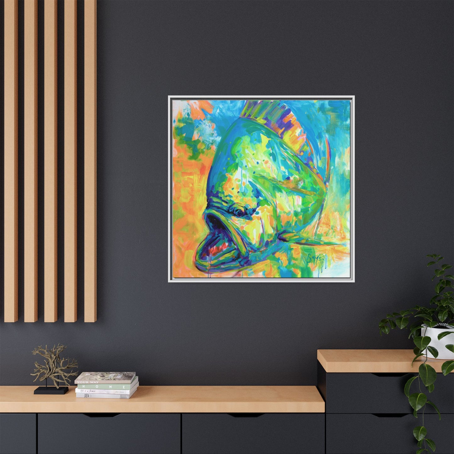 Expressionist Mahi Framed Canvas Print