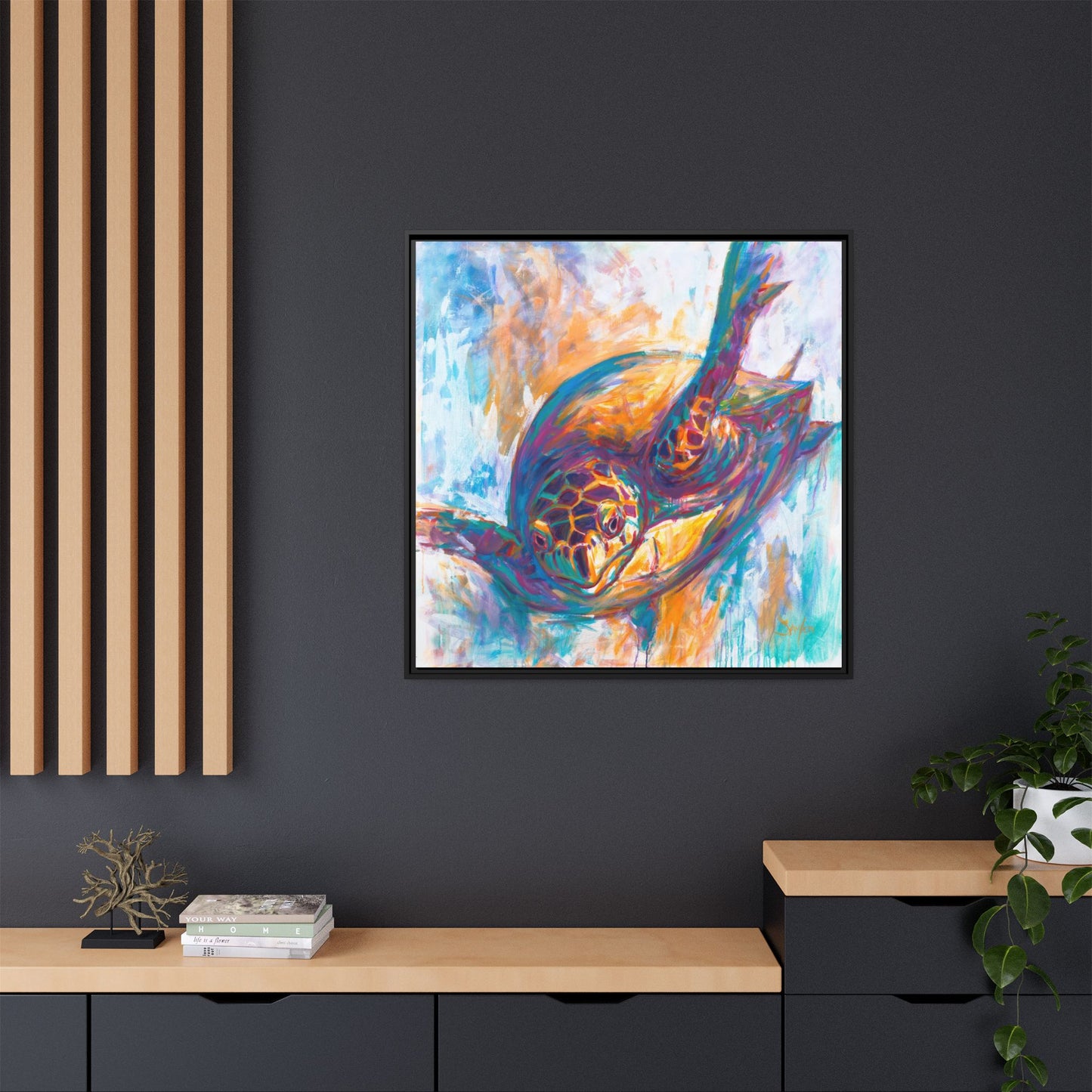 "Expressionist Hawksbill" Sea Turtle Art Print