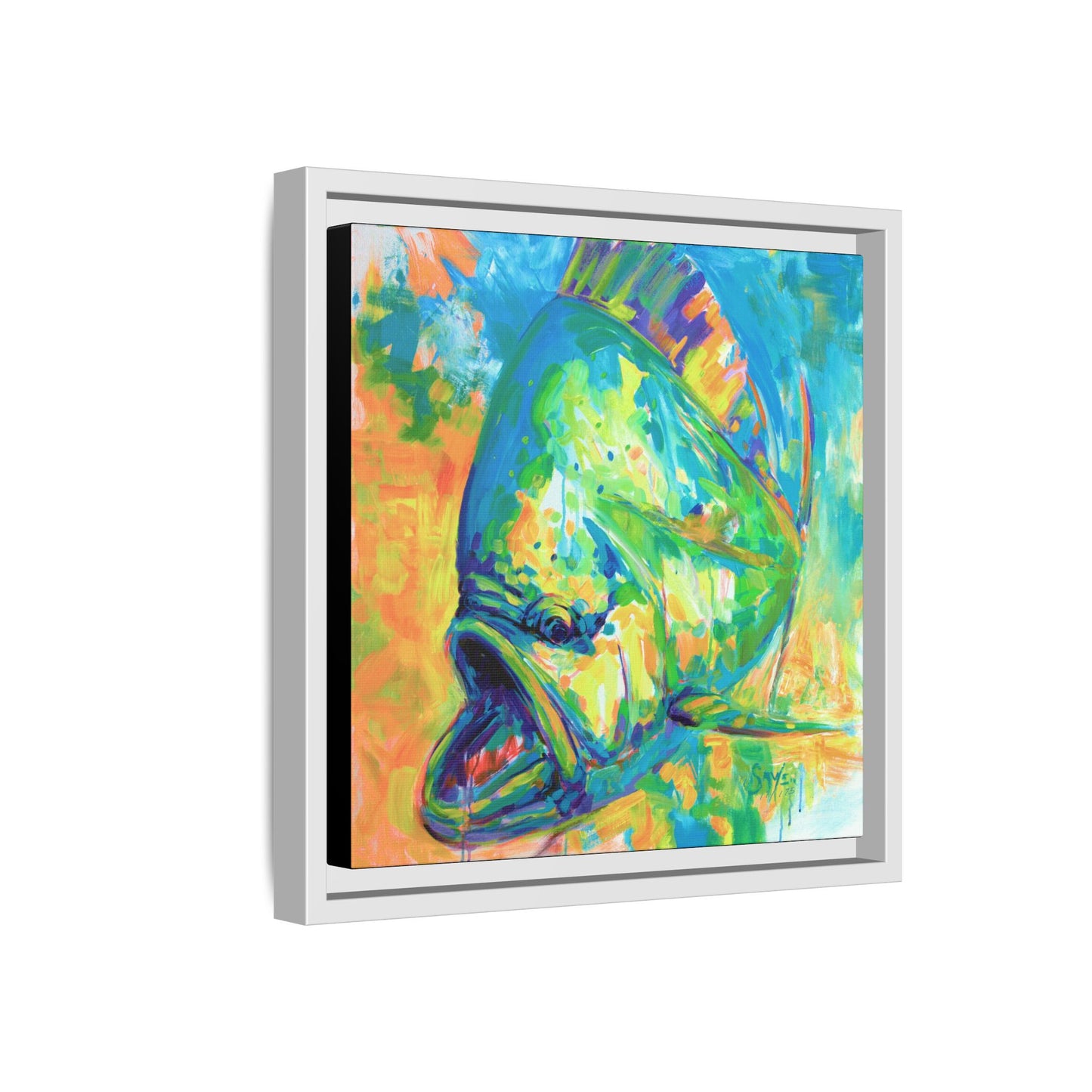 Expressionist Mahi Framed Canvas Print - Love My Oceans Canvas