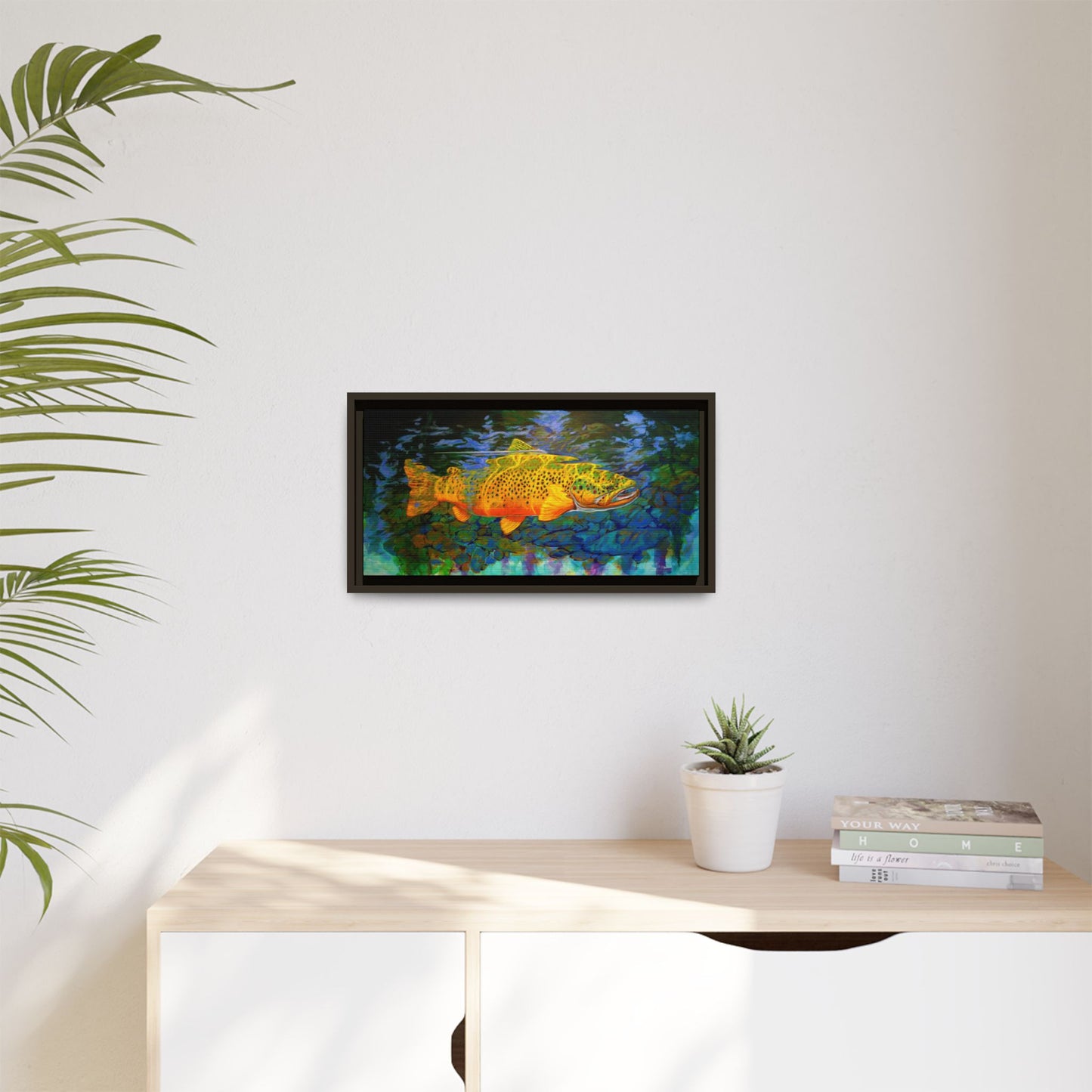 Looking Glass - Brown Trout - Flyfishing art - Love My Oceans Canvas