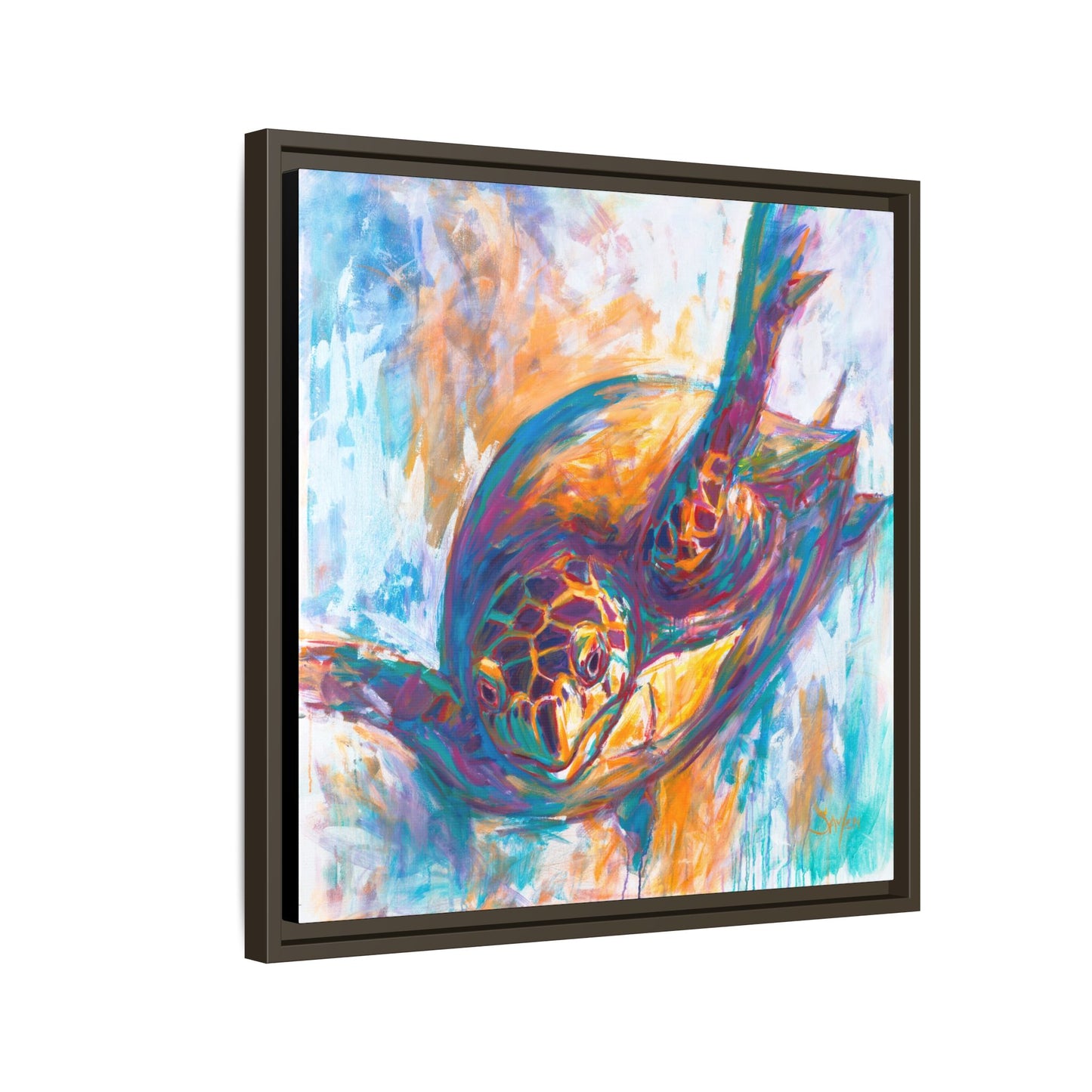"Expressionist Hawksbill" Sea Turtle Art Print - Love My Oceans Canvas