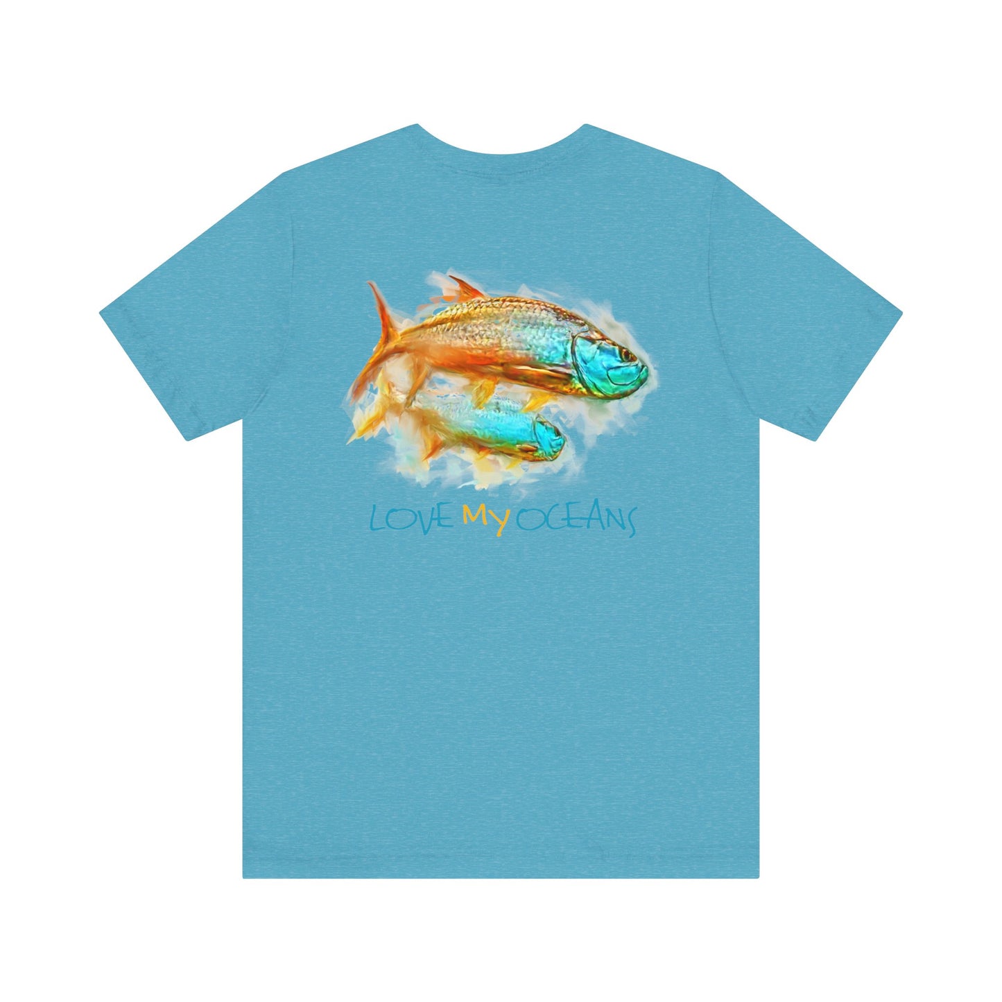 Hunting Tarpon - Crewneck Tee - Tarpon Angler Shirt - Love My Oceans T-Shirt