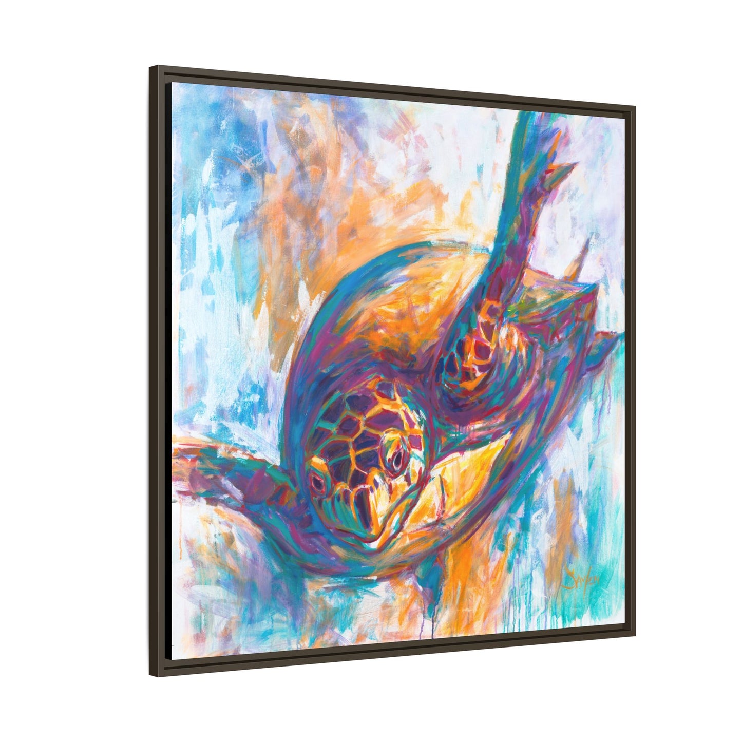 "Expressionist Hawksbill" Sea Turtle Art Print