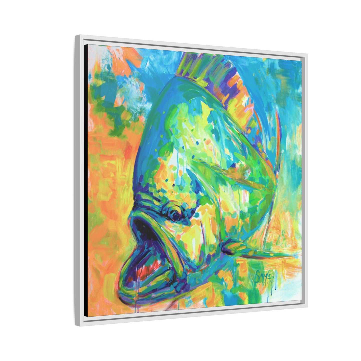 Expressionist Mahi Framed Canvas Print