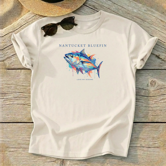 Nantucket Bluefin Tee — bluefin tuna fishing shirt, northeast offshore apparel, Love My Oceans