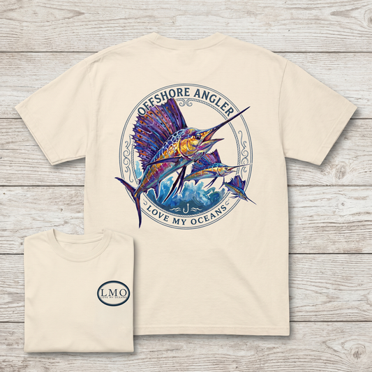 Offshore Angler Sailfish Tee | Back Print Fishing Shirt