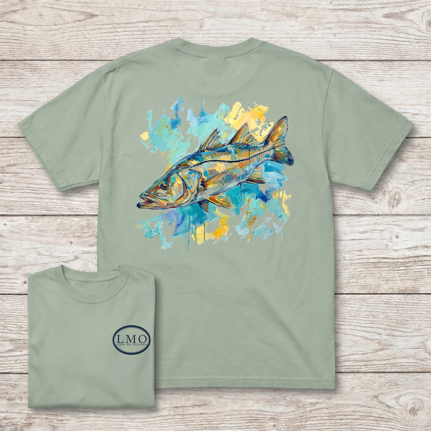 Snook Watercolor Tee | Back Print Inshore Fishing Shirt